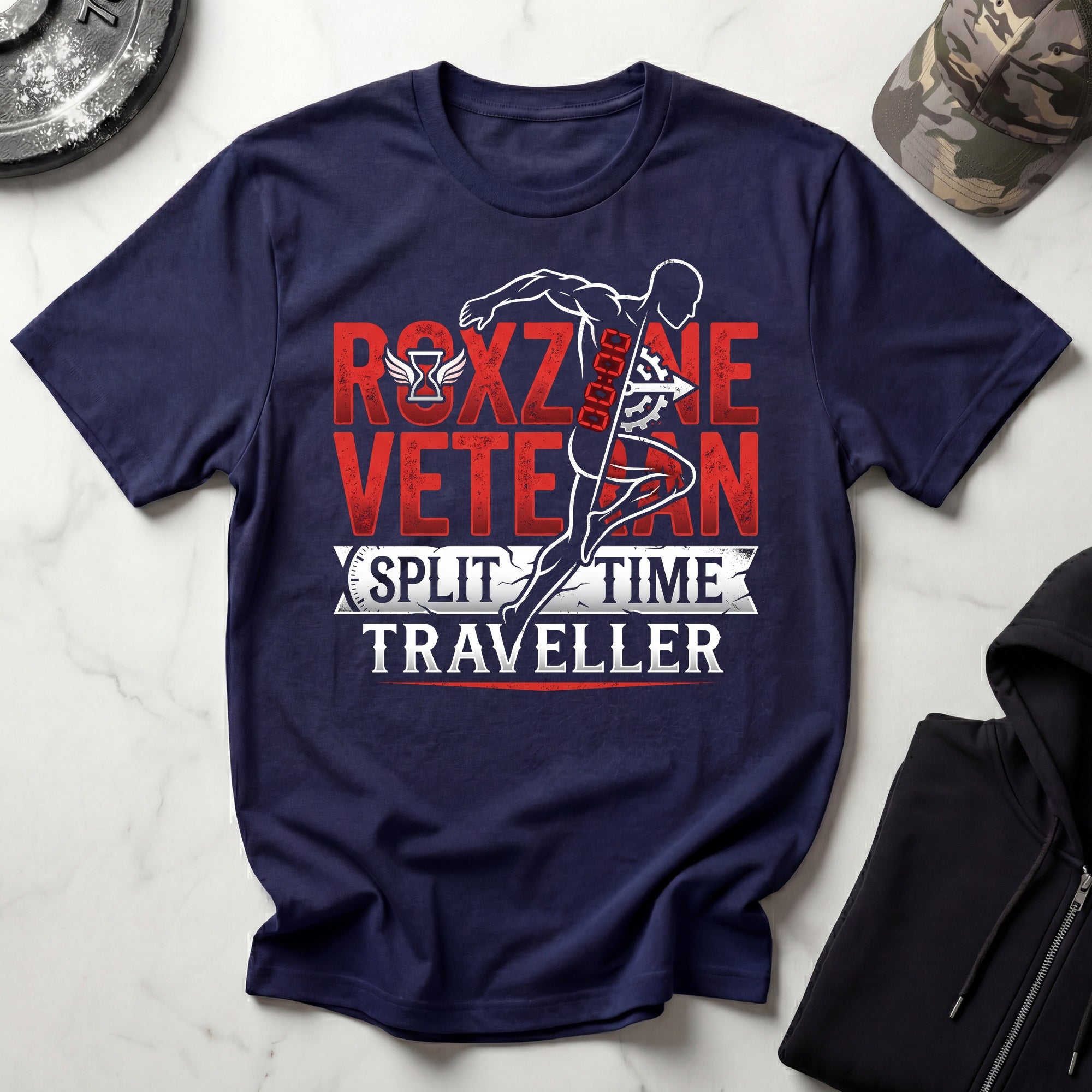 Roxzone Veteran Split Time Traveller Gym T-Shirt