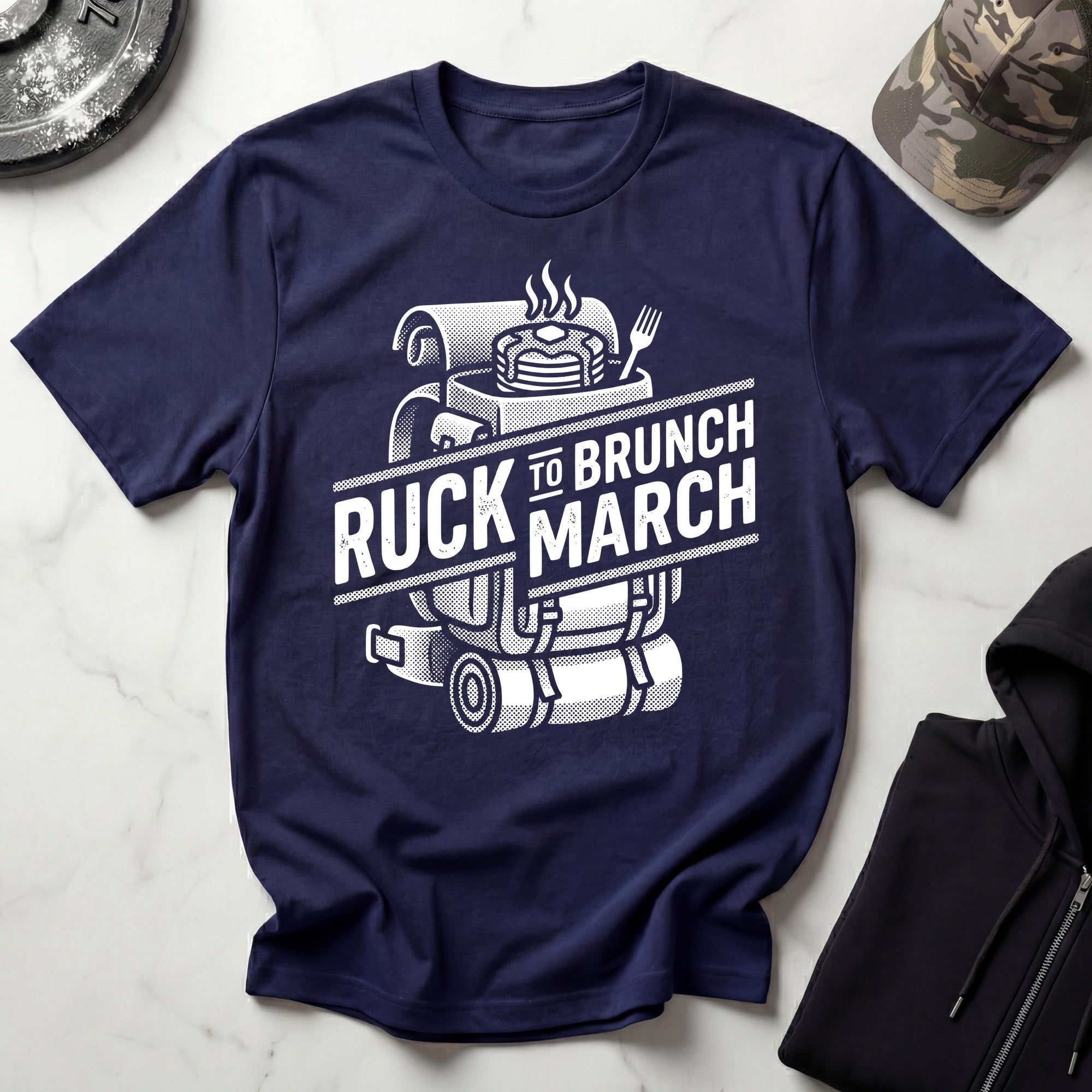 Ruck March To Brunch Retro Gym T-Shirt