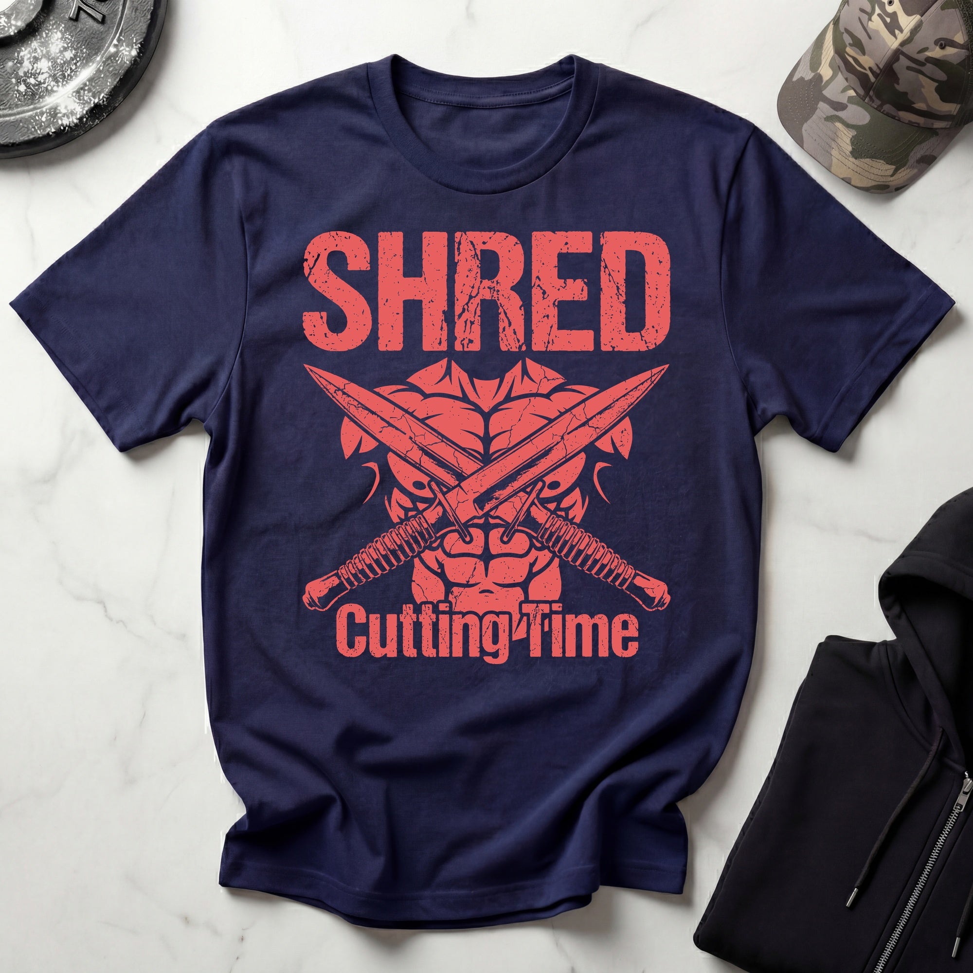 Shred Cutting Time Graphic Vintage Gym T-Shirt