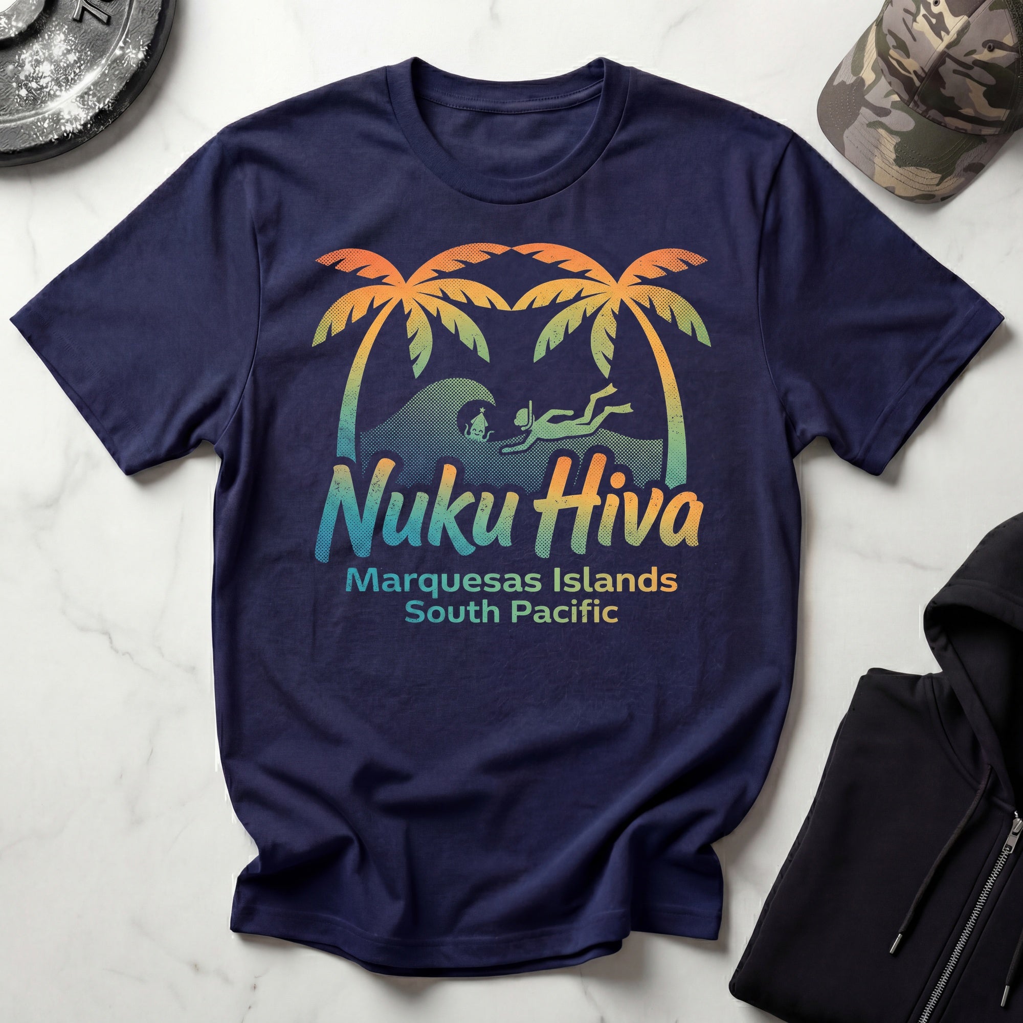 Vintage Nuku Hiva Island Gym T-Shirt