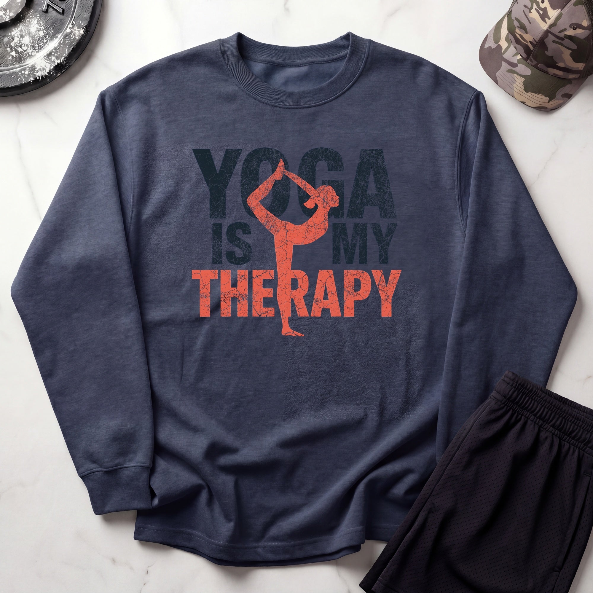 Yoga Is My Therapy Sweatshirt — Cozy Yoga Crewneck for Mindfulness & Wellness