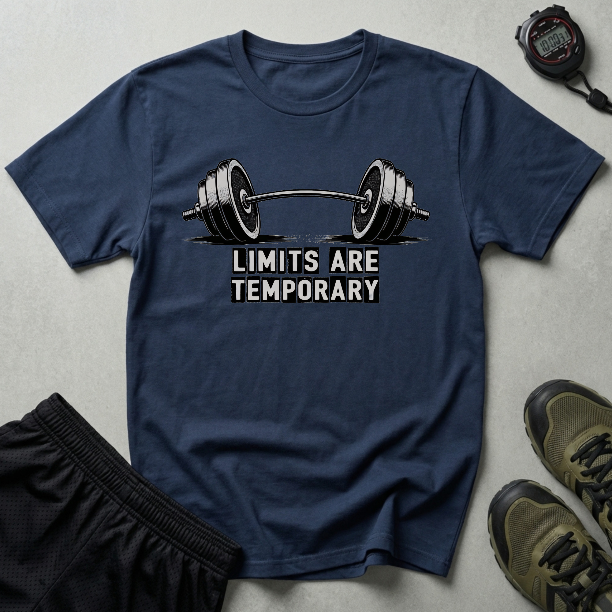 Limits Are Temporary Bodybuilding Barbell T-Shirt