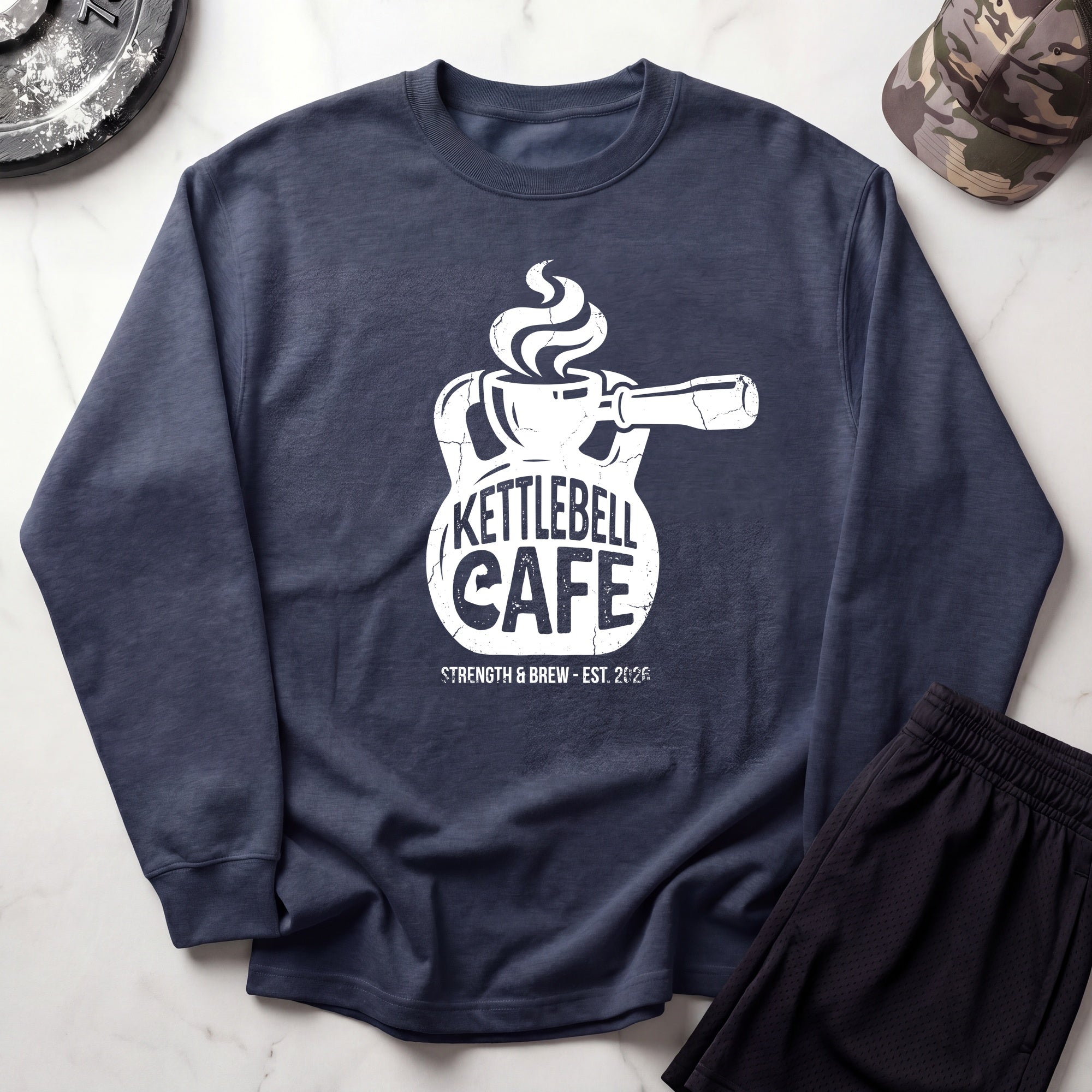 Kettlebell Cafe Cozy Gym Crewneck Sweatshirt