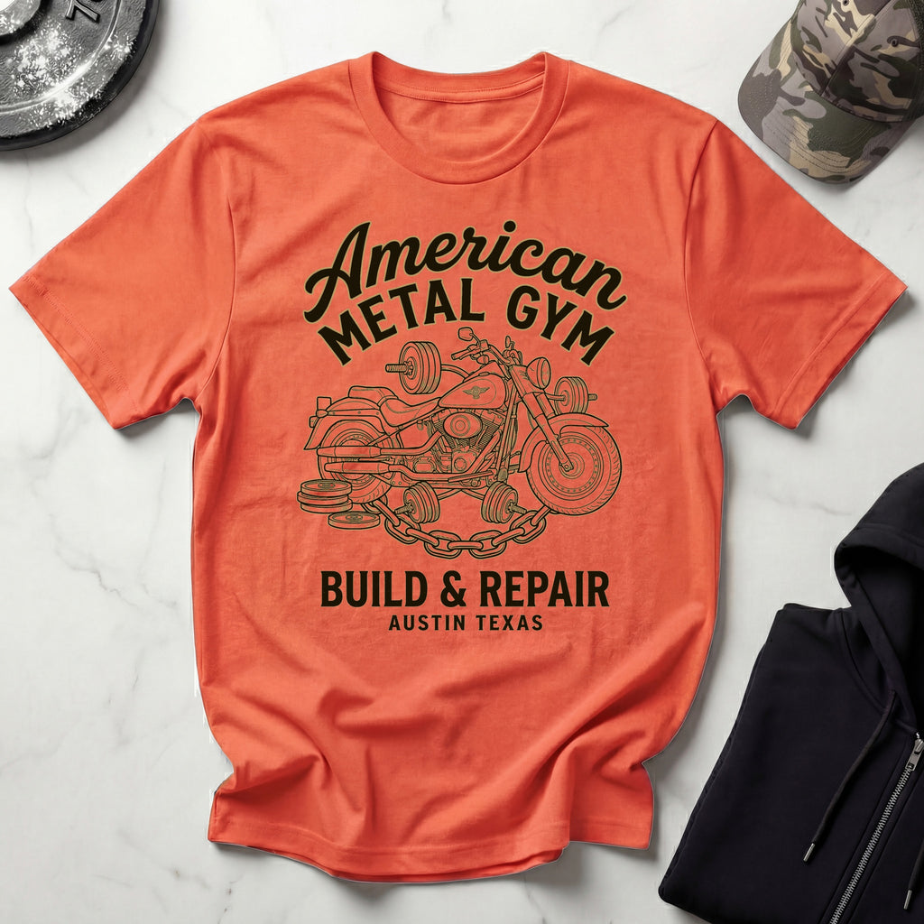 American Metal Austin TX Build and Repair Vintage Graphic Gym T-Shirt