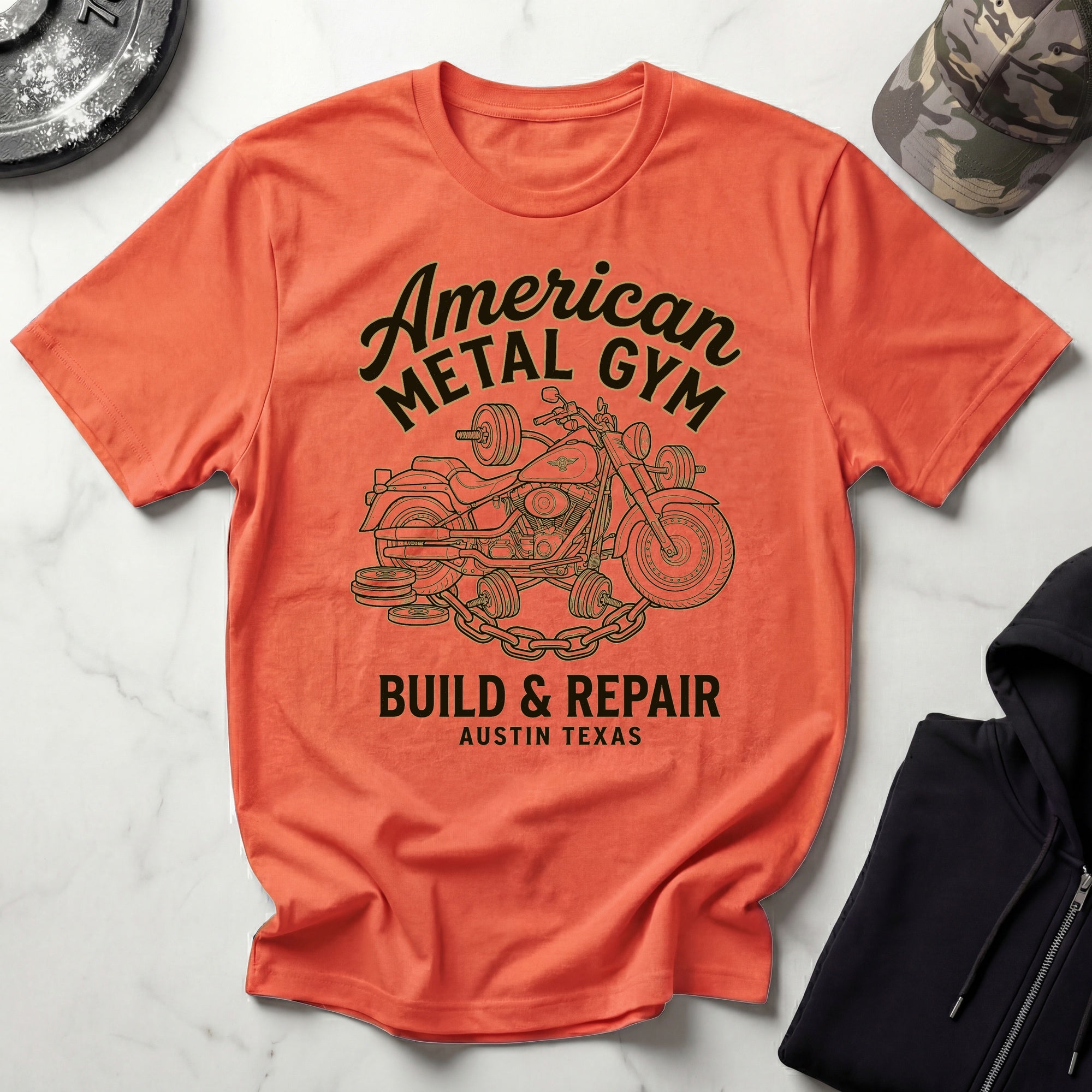 American Metal Austin TX Build and Repair Vintage Graphic Gym T-Shirt