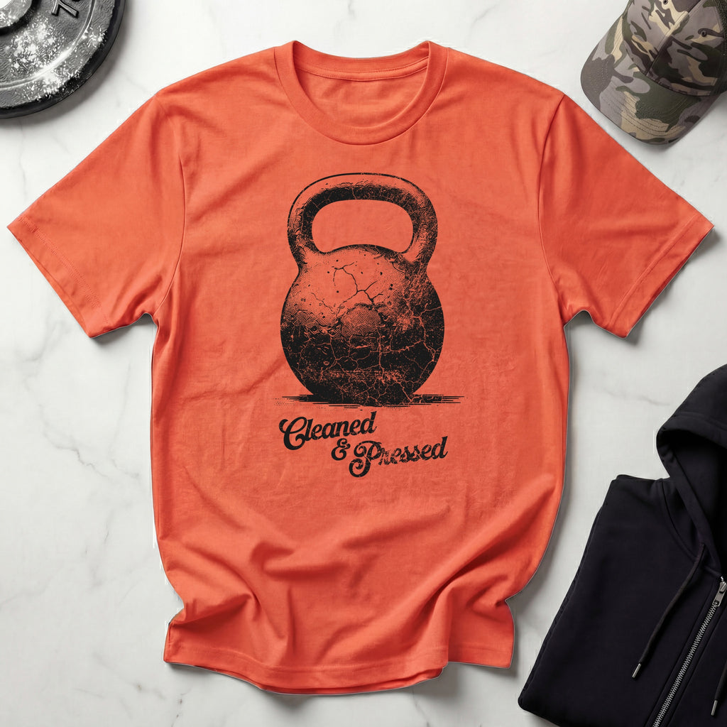 Cleaned and Pressed Kettlebell Retro Gym T-Shirt