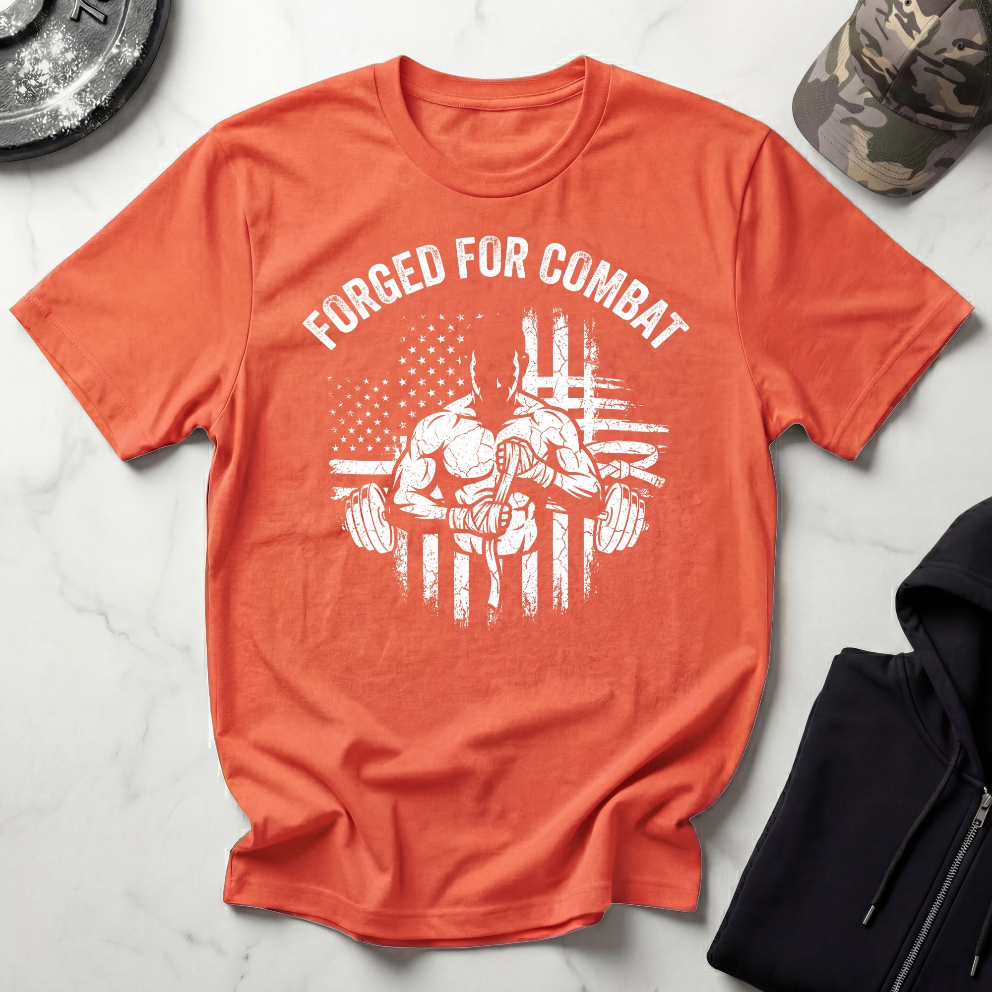 Forged for Combat Club Gym Vintage Retro Gym T-Shirt