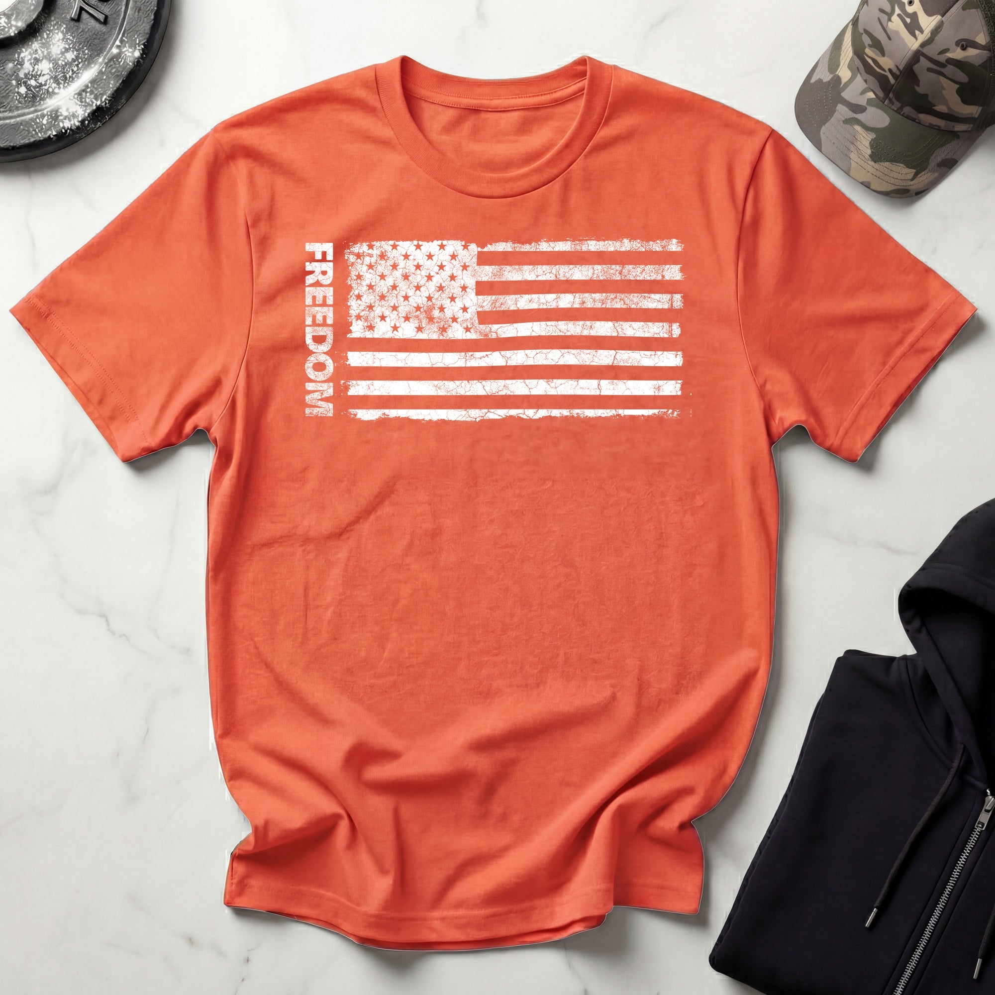USA Freedom Flag Vintage Gym T-Shirt