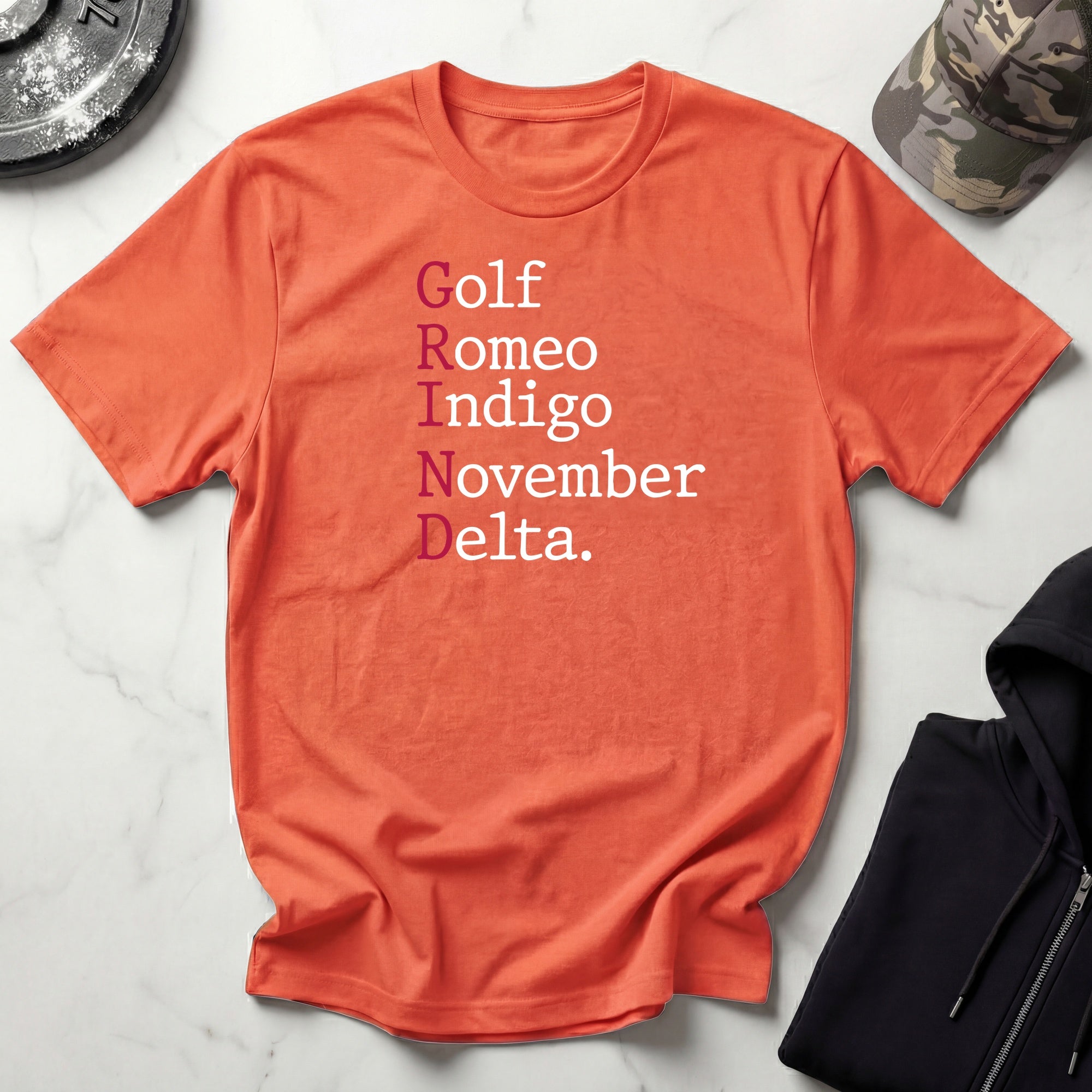 GRIND Phonetic Typographic Vintage Gym T-Shirt