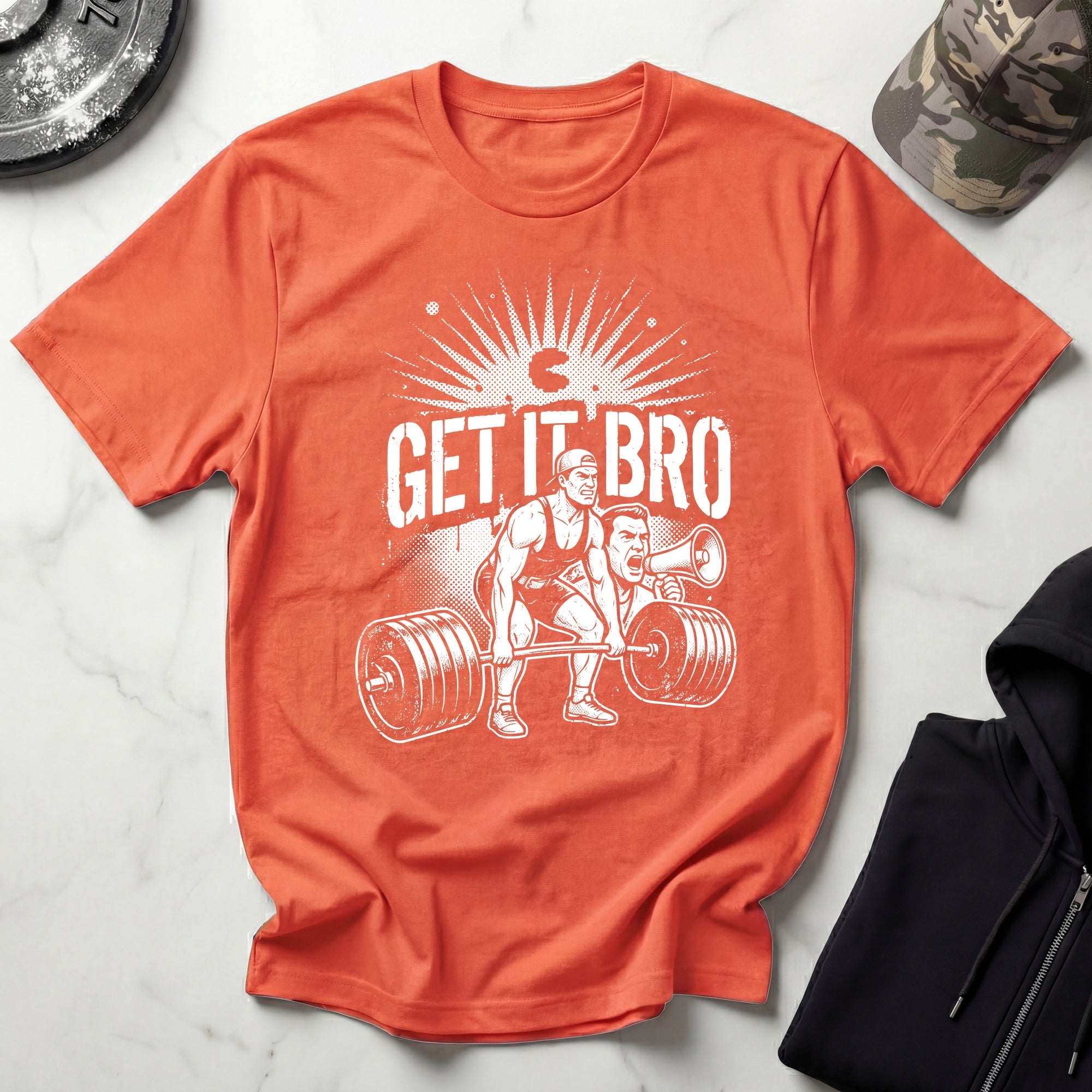 Get It Bro Weightlifting Coach Vintage Gym T-Shirt