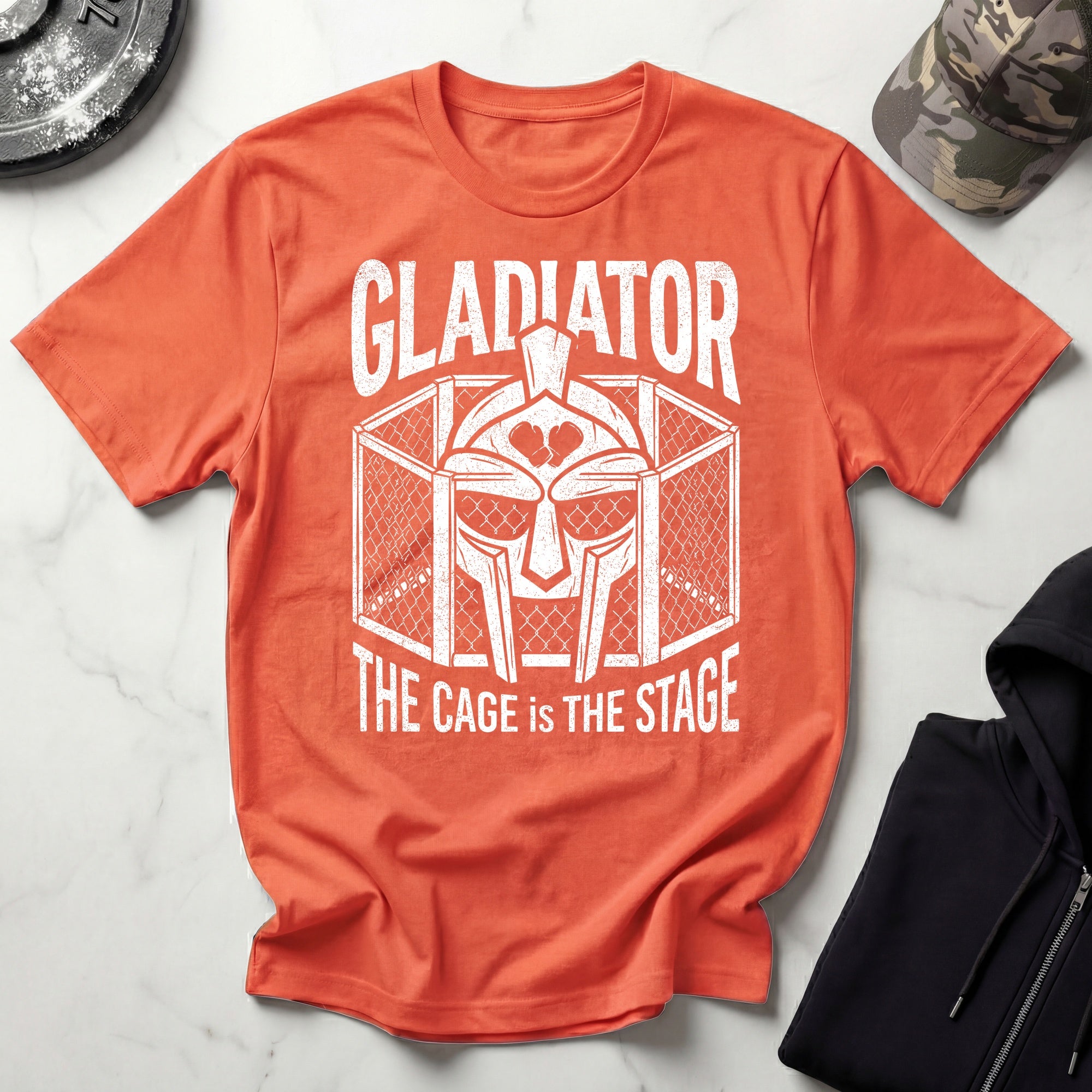 MMA Gladiator The Cage Is The Stage Vintage Gym T-Shirt