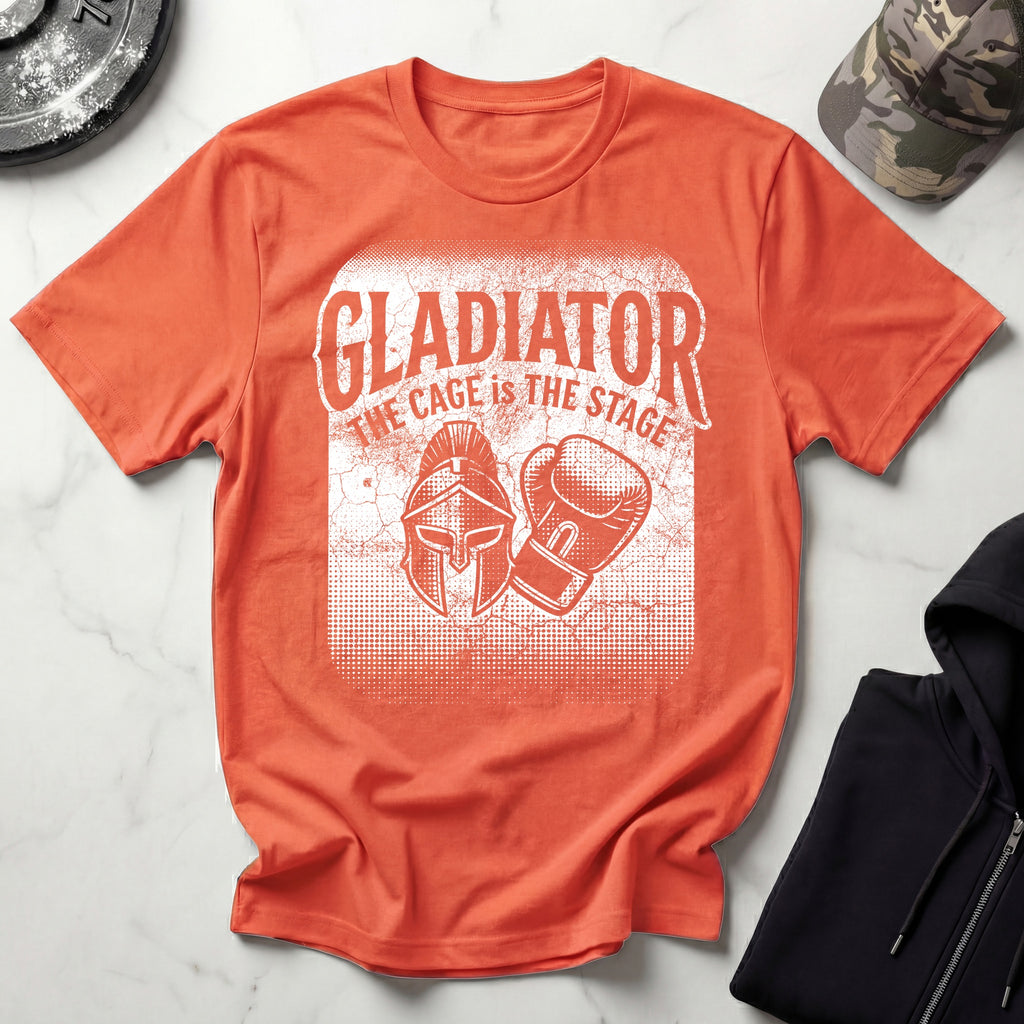 MMA Gladiator The Cage Is The Stage Graphic Gym T-Shirt