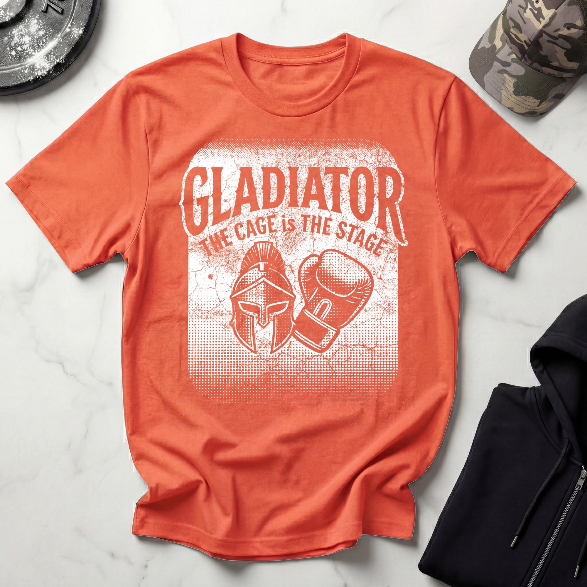 MMA Gladiator The Cage Is The Stage Graphic Gym T-Shirt