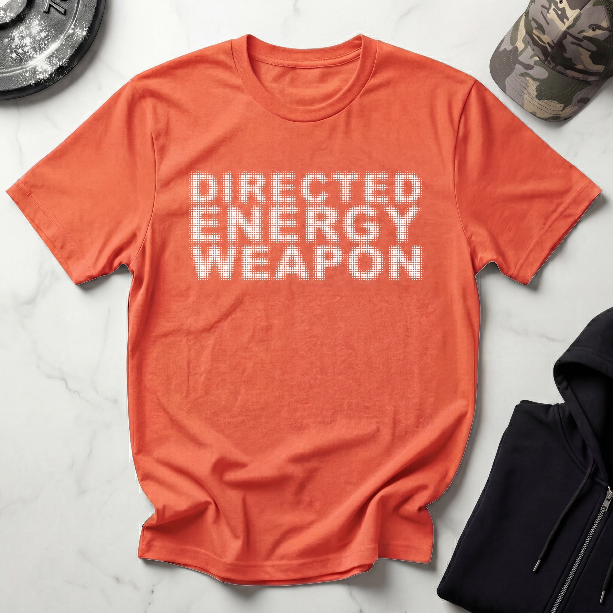 Directed Energy Half Tone White Gym T-Shirt
