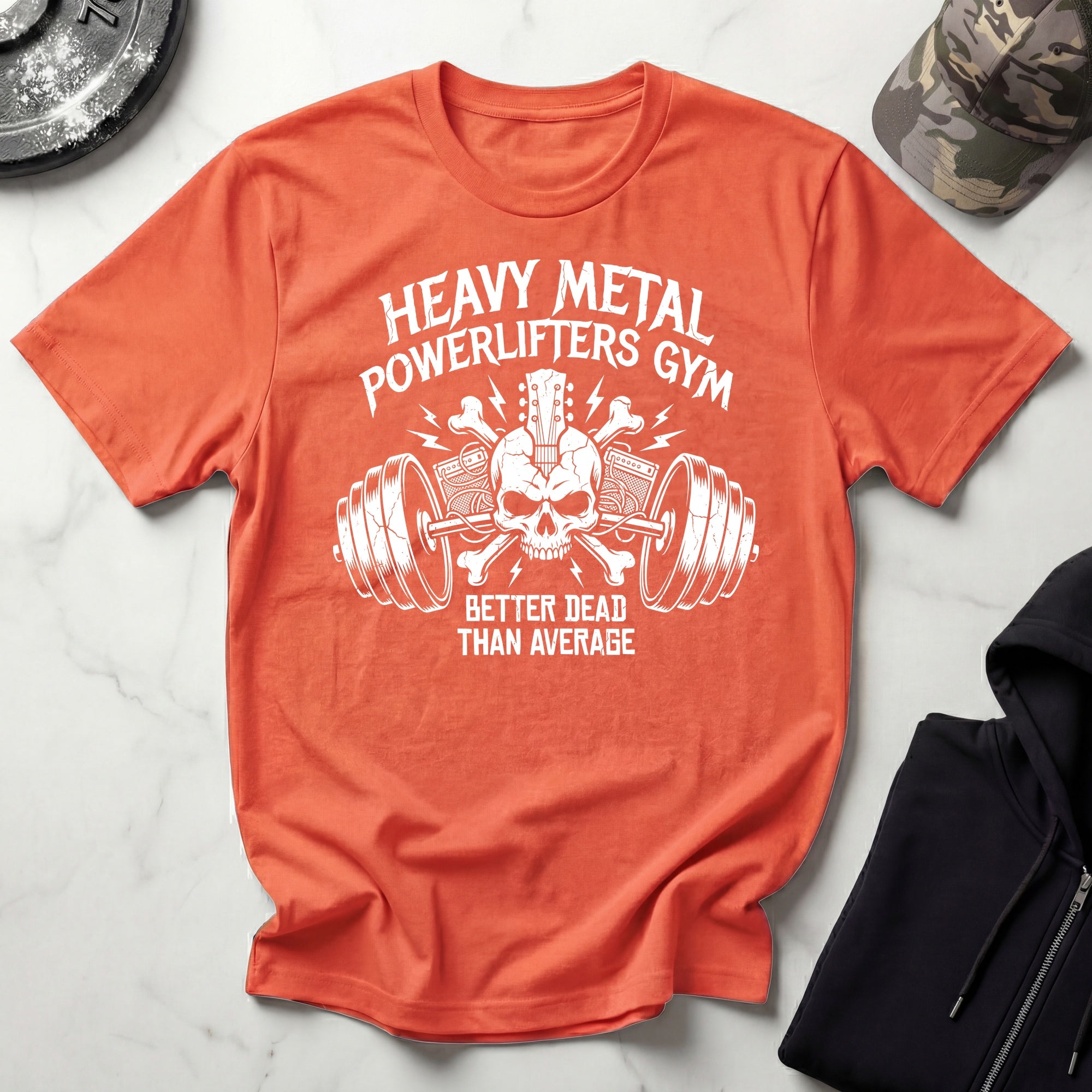 Heavy Metal Powerlifters Club White Vintage Gym Tee
