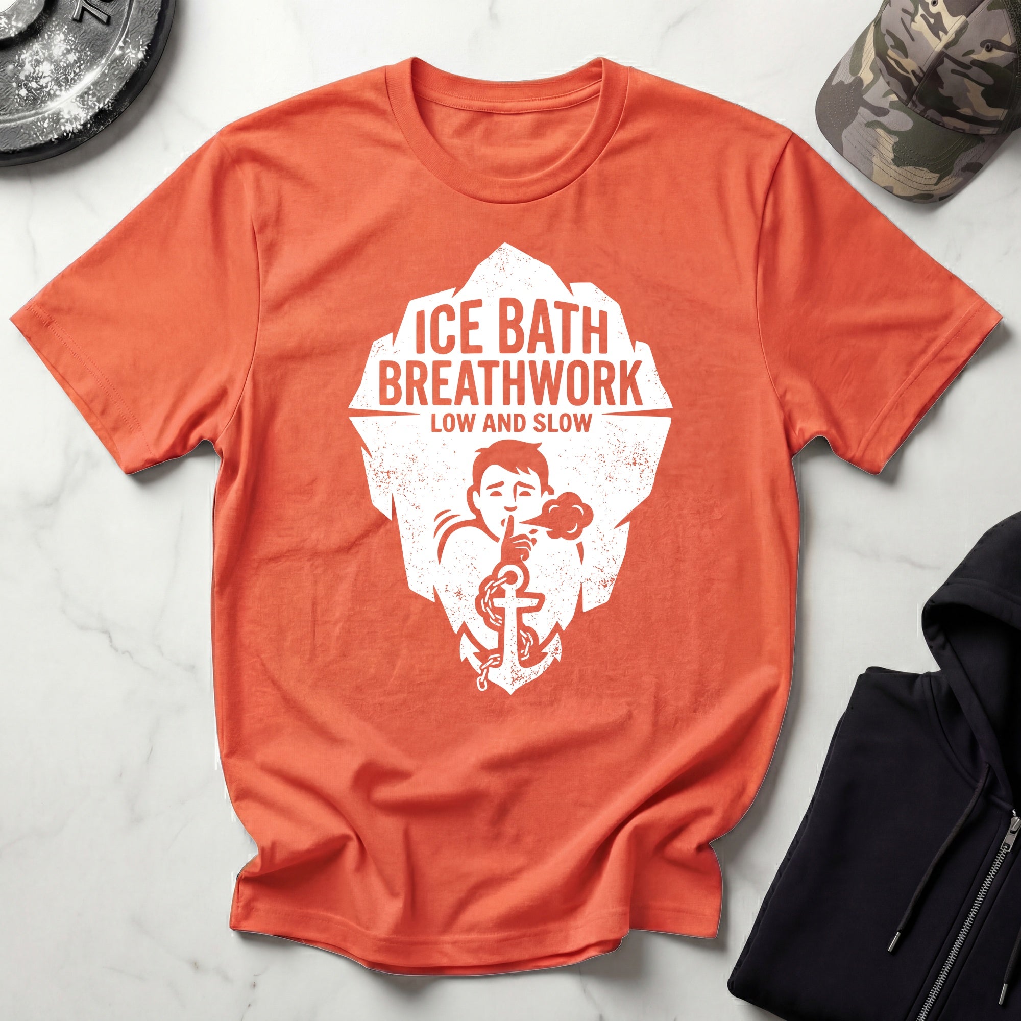 Ice Bath Breathing Vintage Graphic Gym T-Shirt