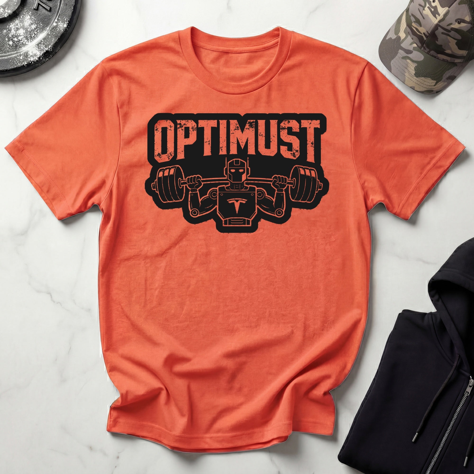 Optimust Jacked Robot Black Gym T-Shirt
