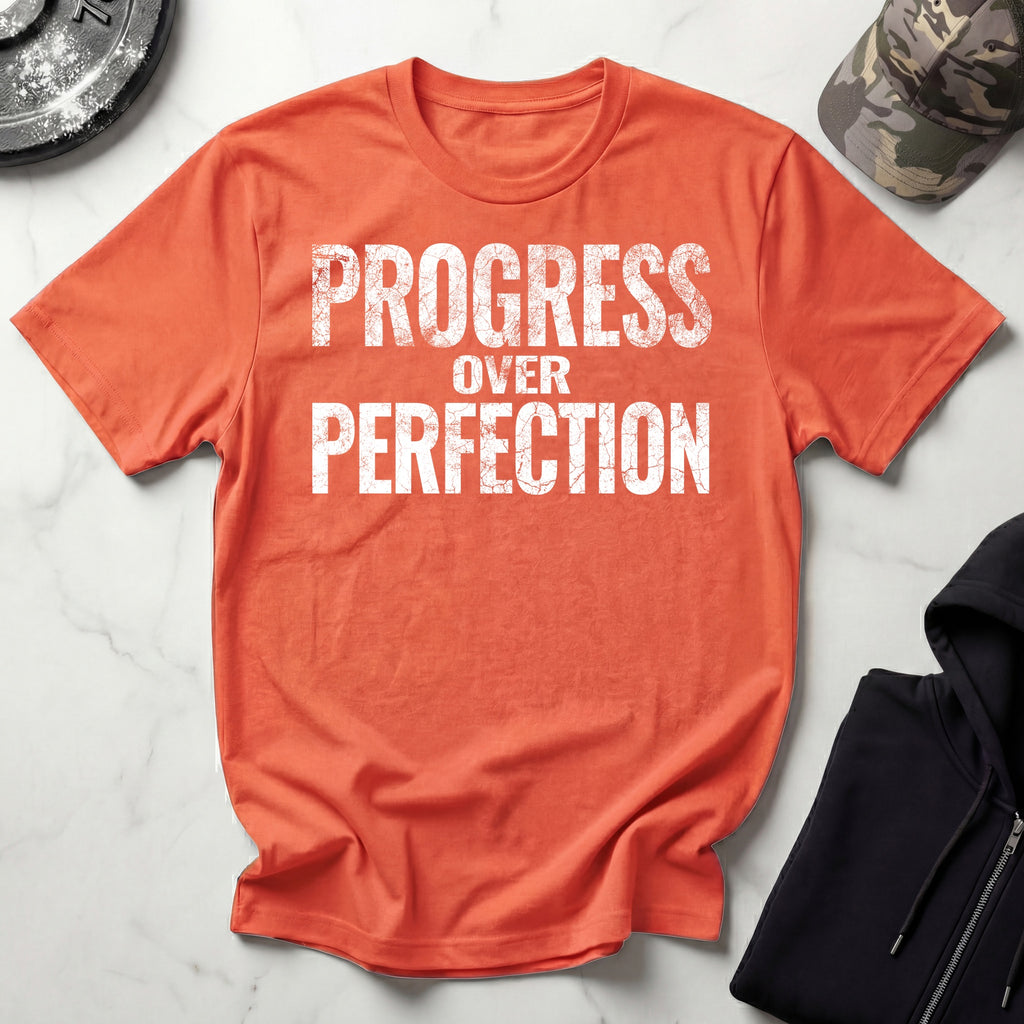 Progress Over Perfection Typographic Gym T-Shirt