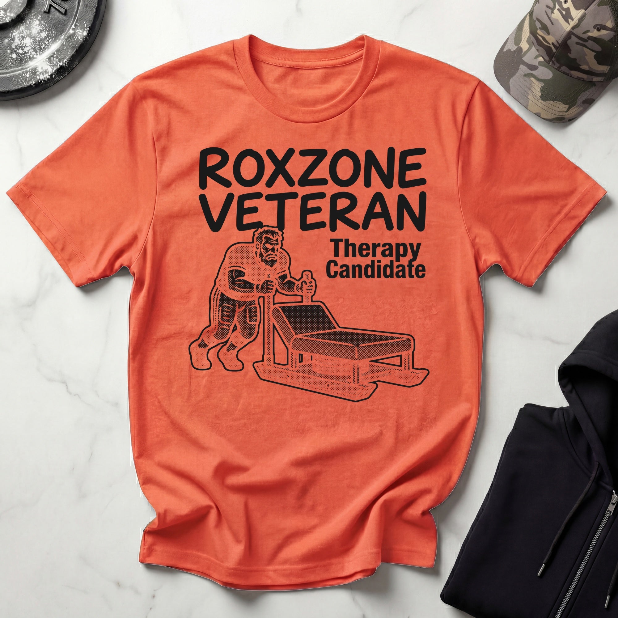 Roxzone Veteran Graphic Dark Gym T-Shirt