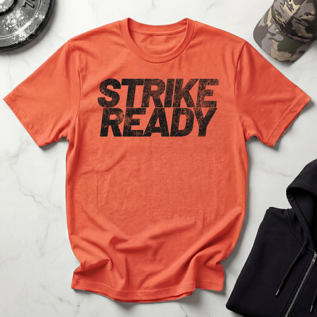 Strike Ready Typographic Vintage Gym T-Shirt