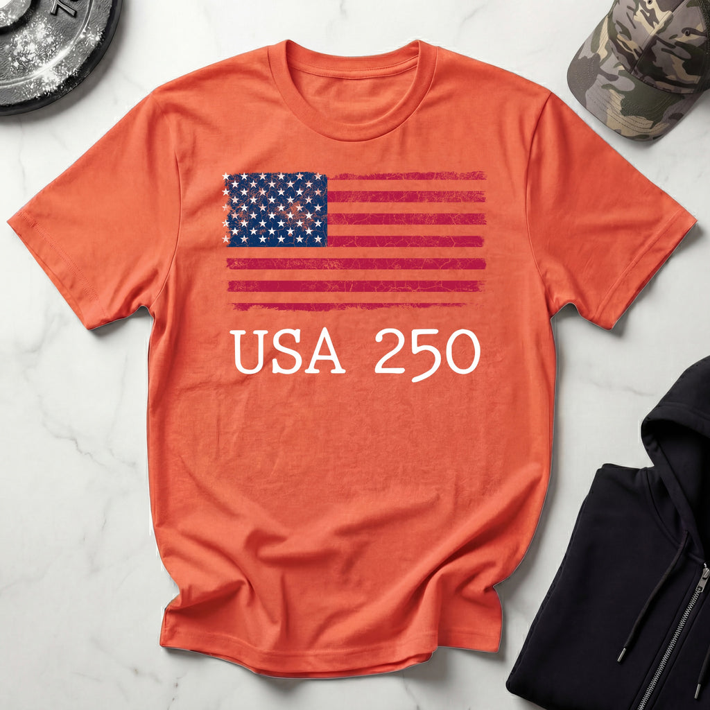 USA 250 Strength Freedom Stars Vintage Gym T-Shirt