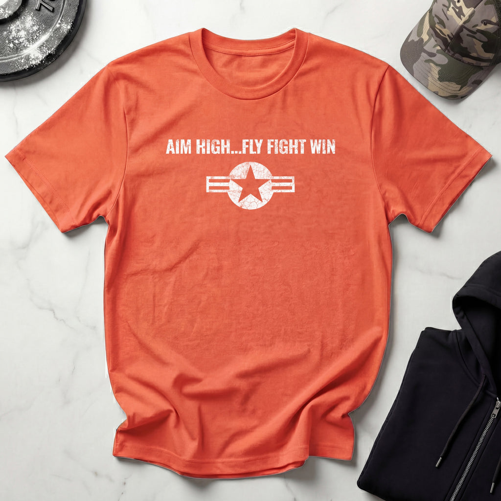 Aim High Fly Fight Win USAF Gym T-Shirt