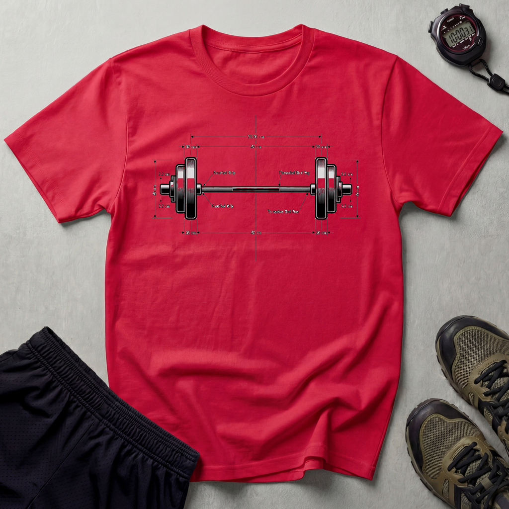 Barbell Schematic Gym T-Shirt