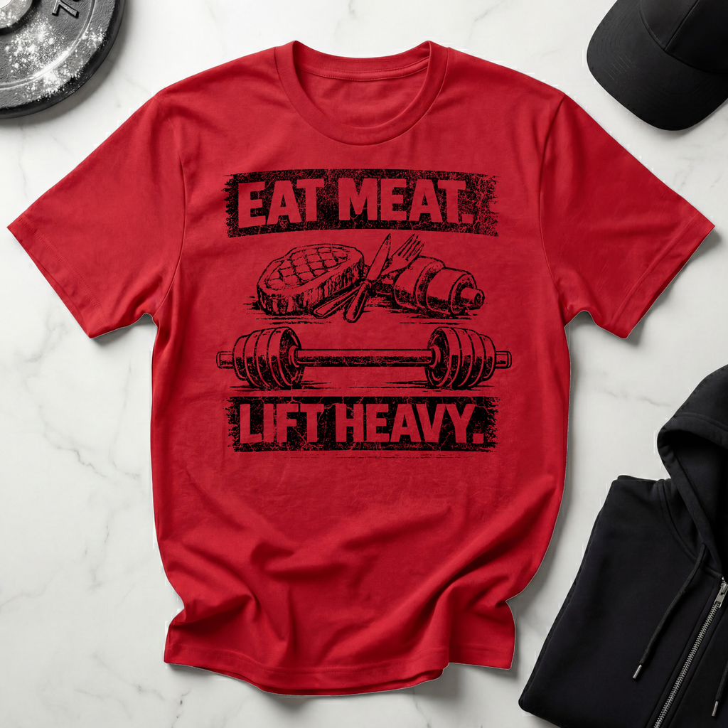 Eat Meat Lift Heavy Light Tee