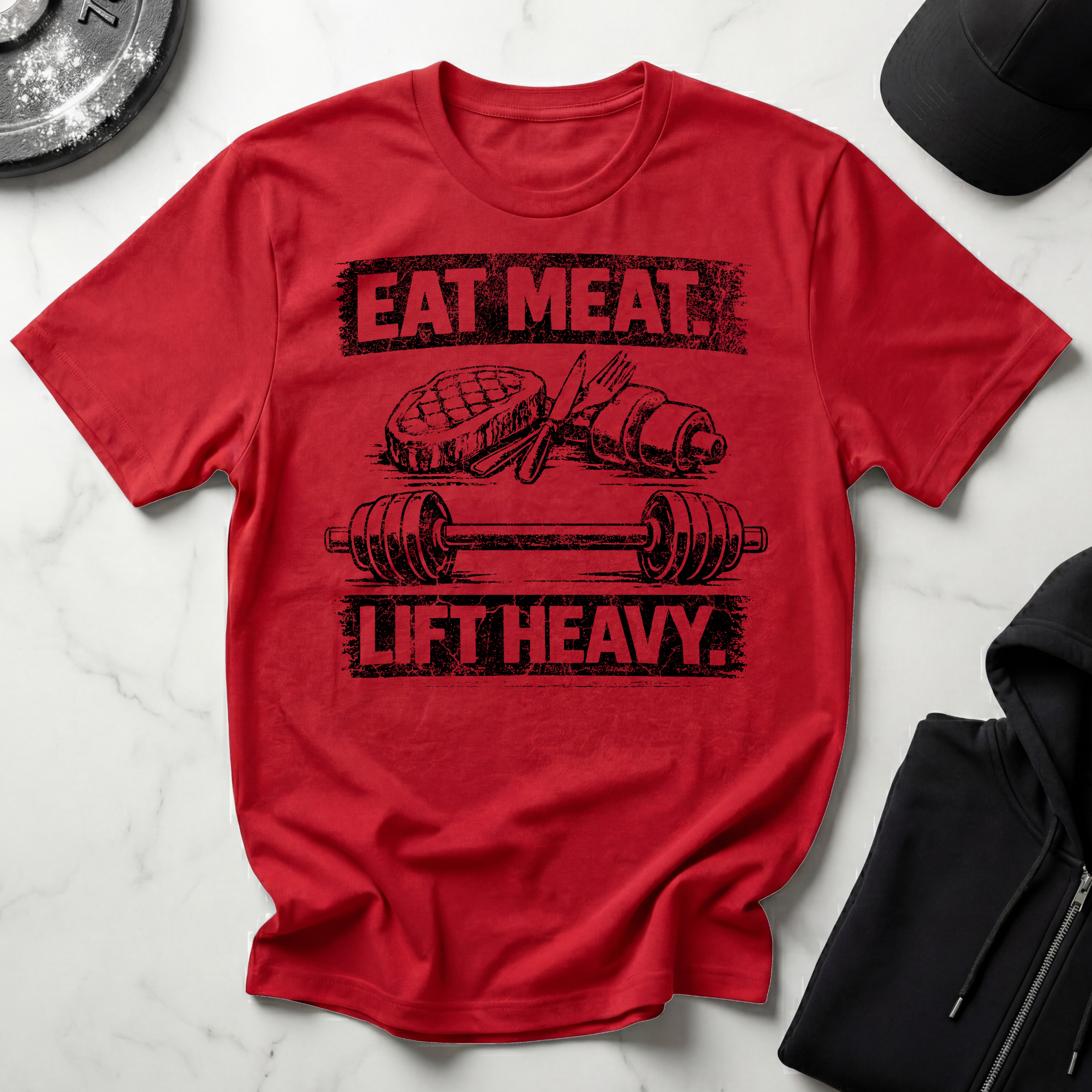 Eat Meat Lift Heavy Light Tee