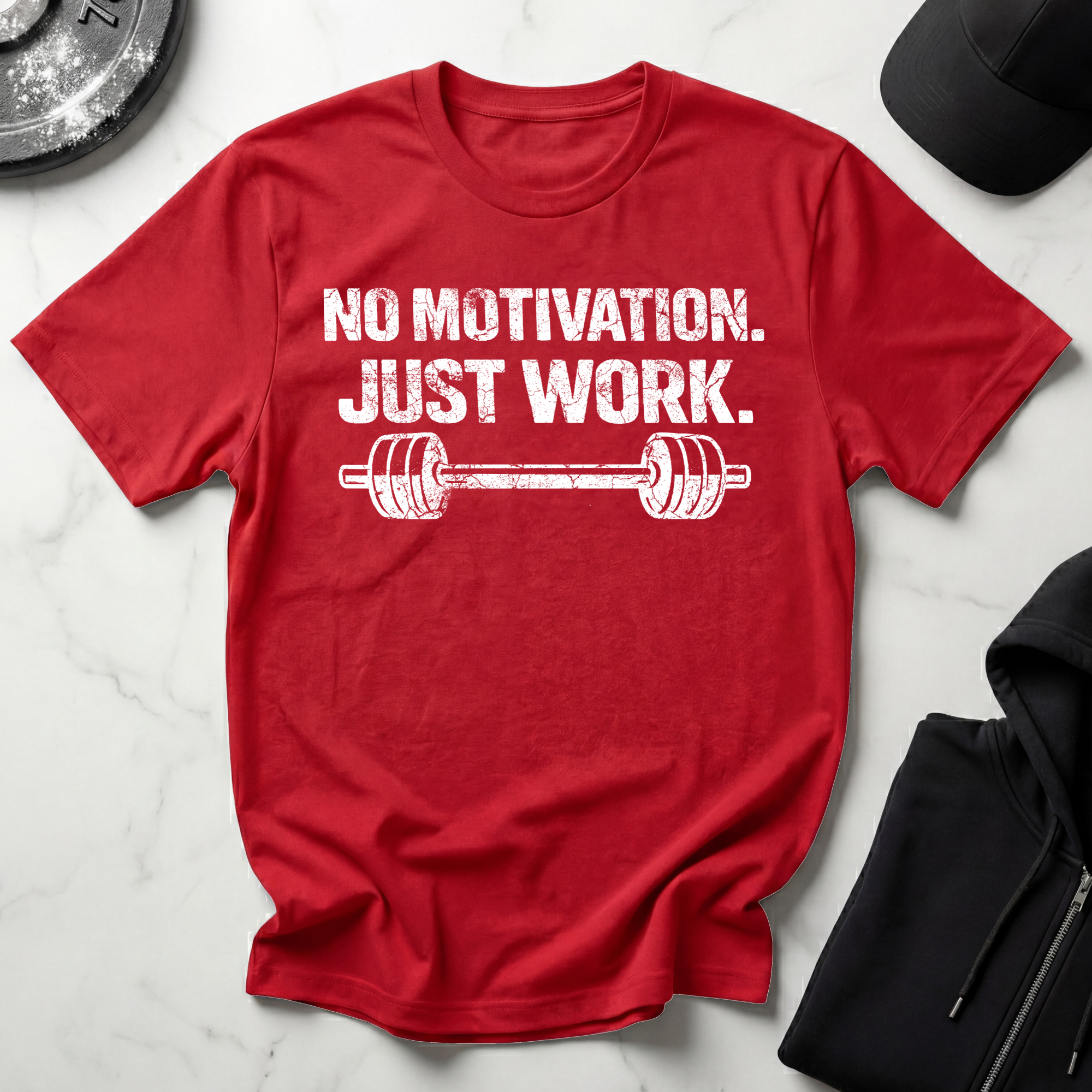 No Motivation Just Work Dark Tee