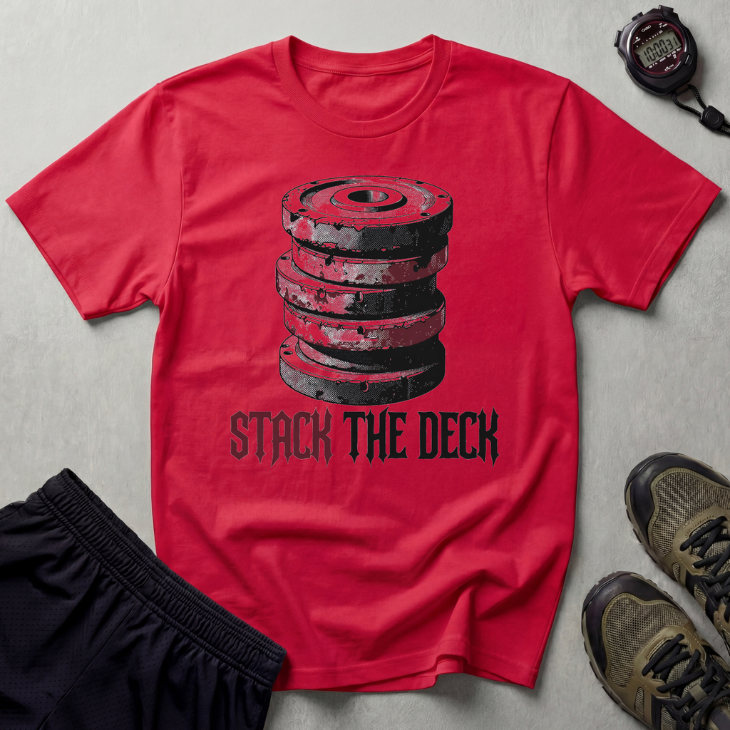 Stack The Desk Weight Plates Gym T-Shirt