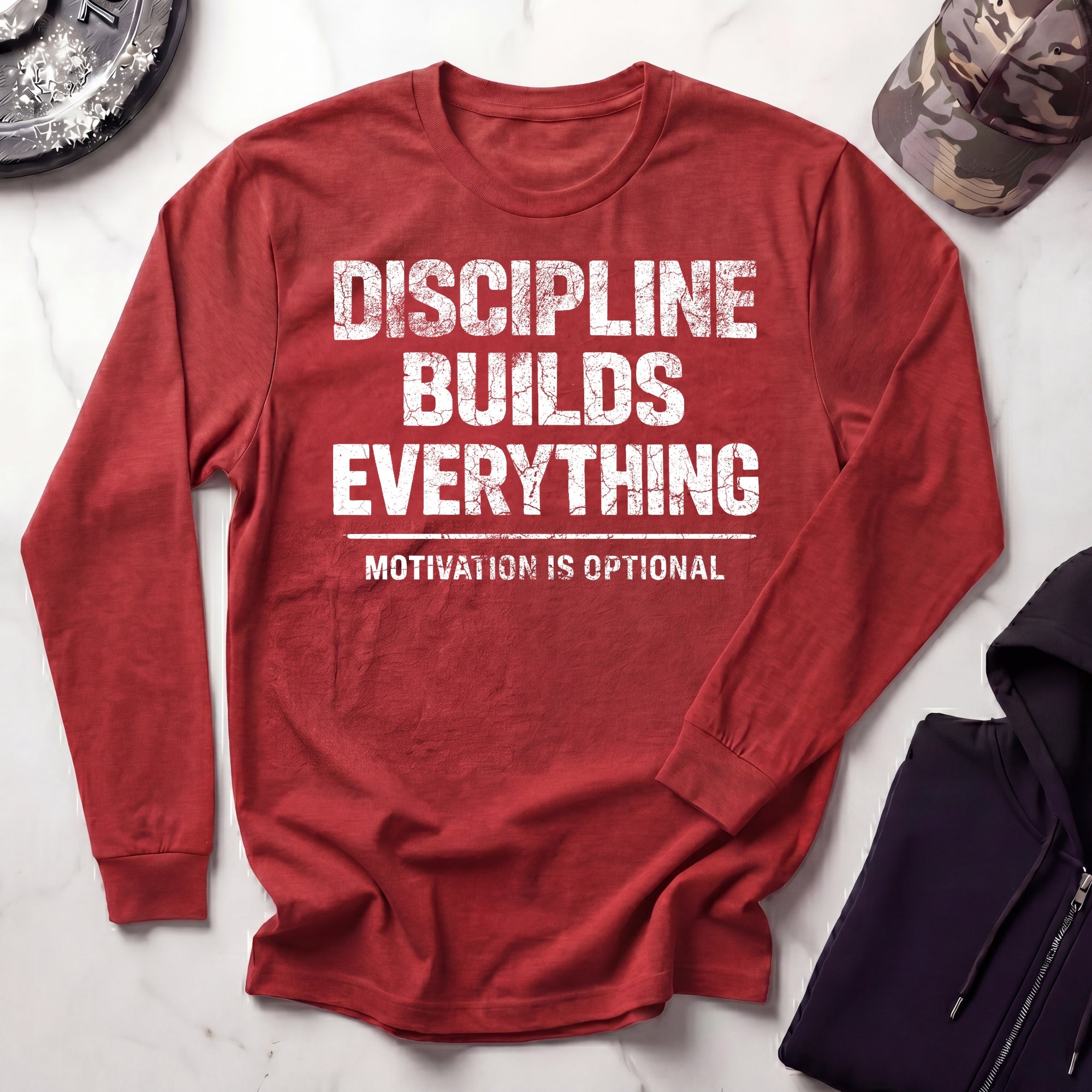 Discipline Builds Everything Long Sleeve Gym Tee