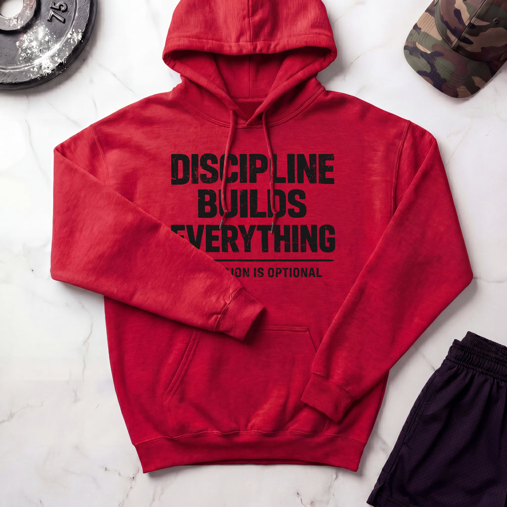 Discipline Builds Everything Graphic Gym Hoodie