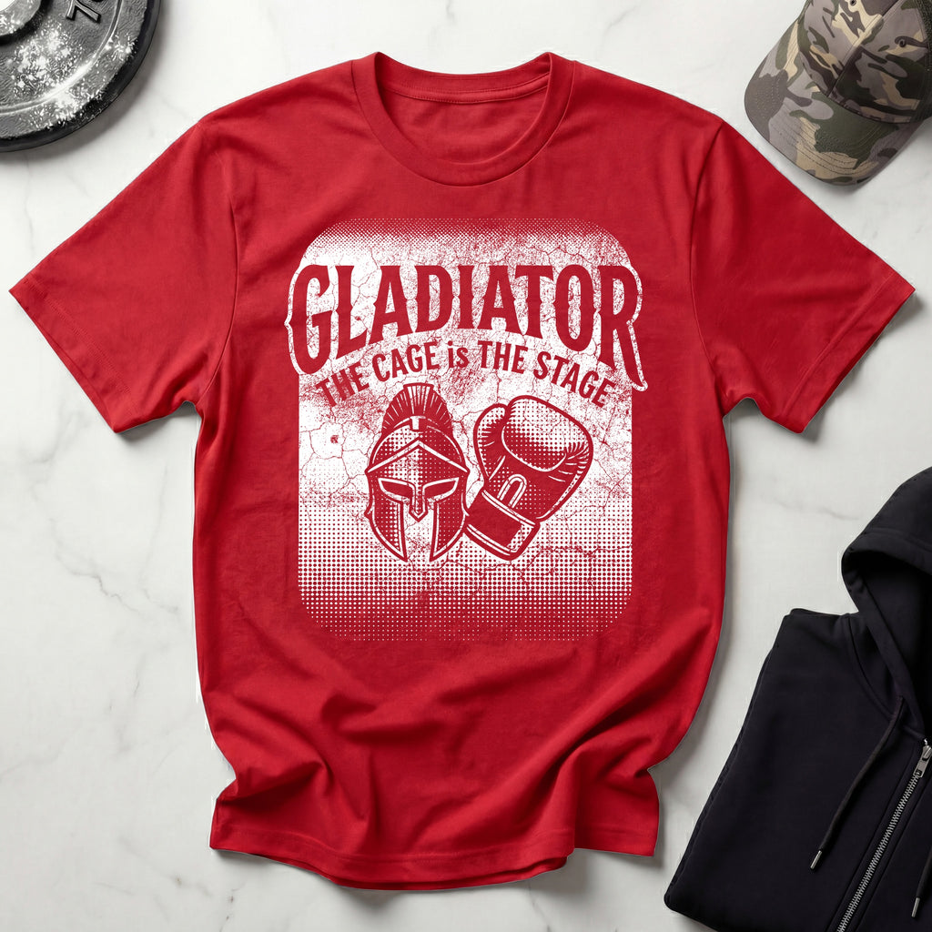 MMA Gladiator The Cage Is The Stage Graphic Gym T-Shirt