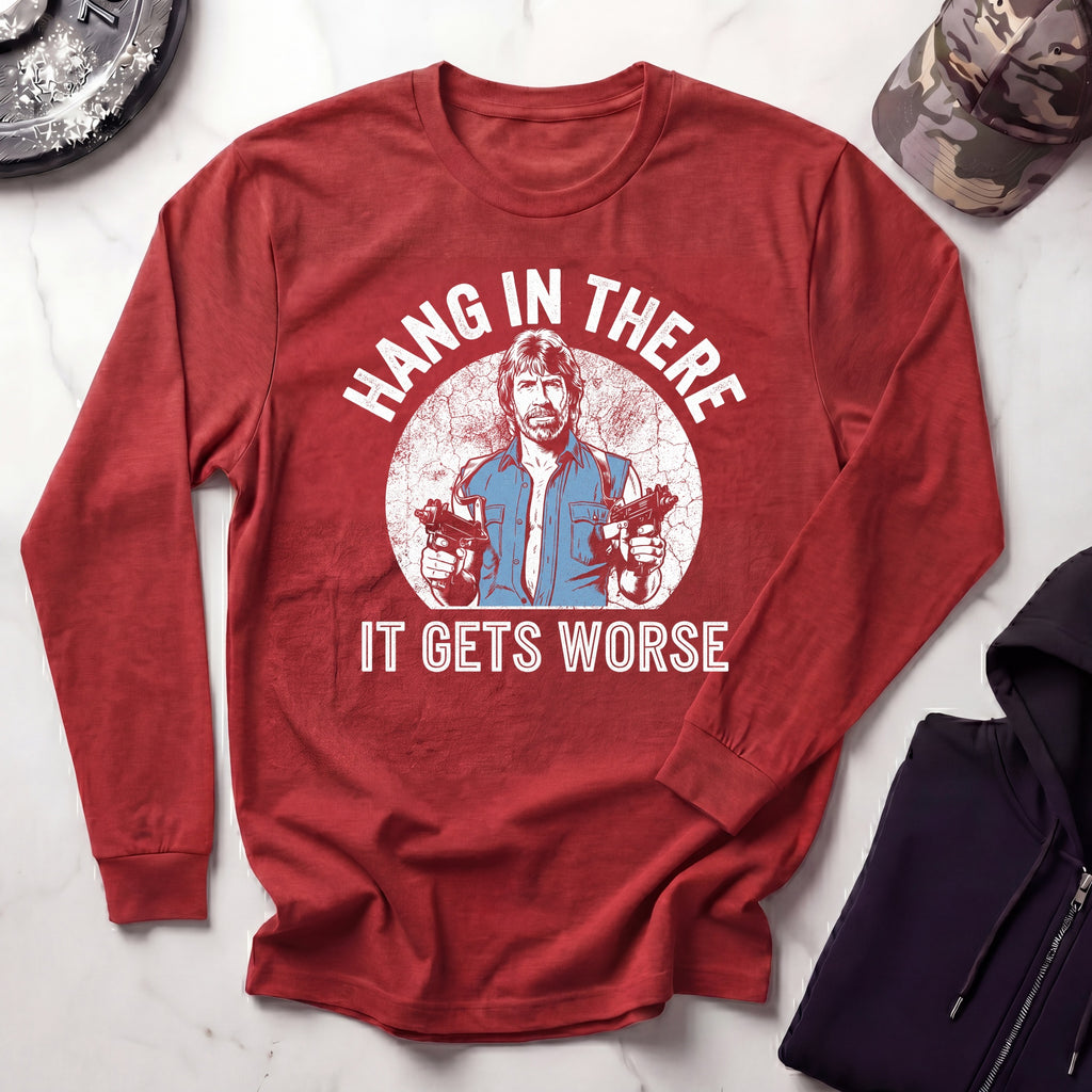 Hang In There Graphic Long Sleeve Gym Tee