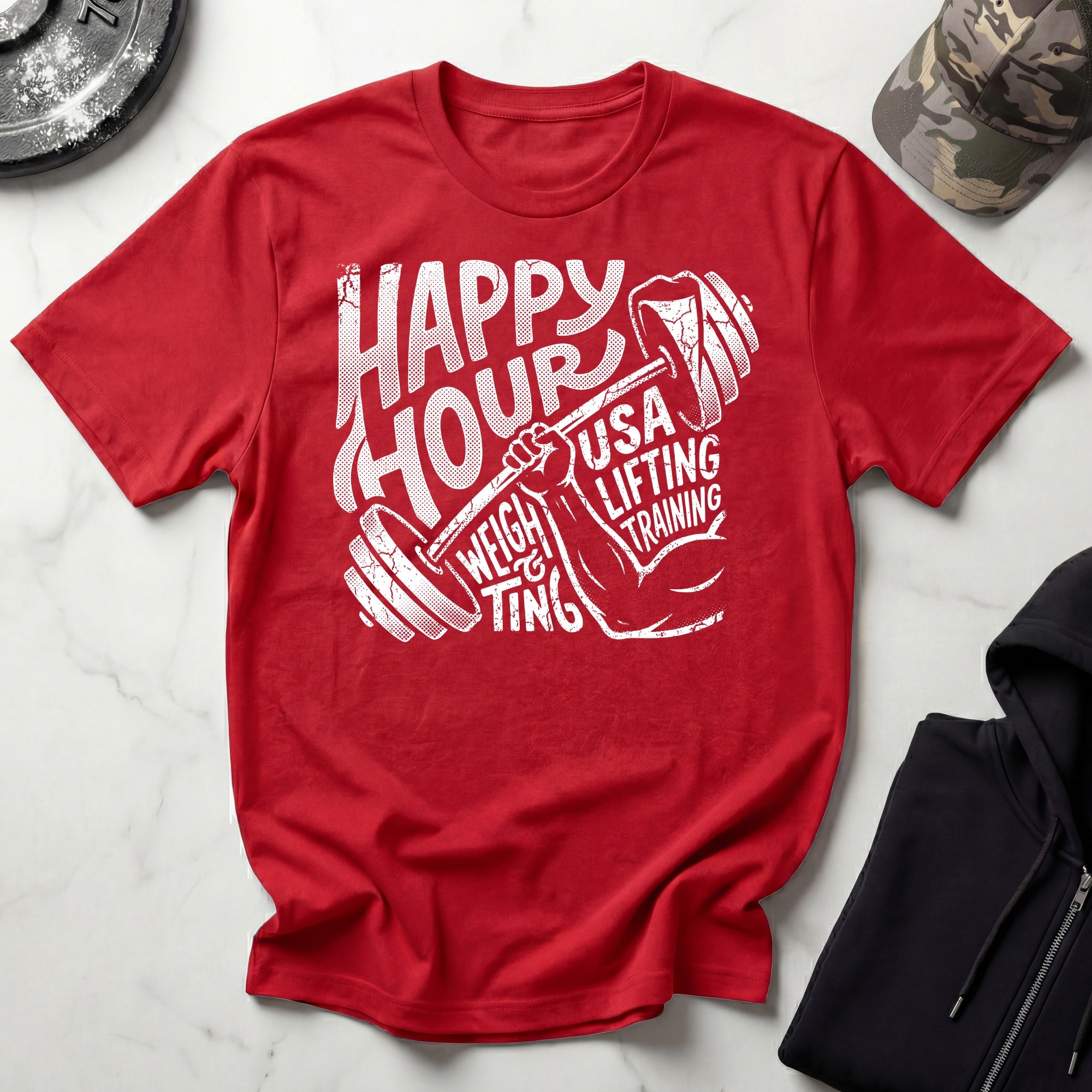 Happy Hour Lifting Workout Gym T-Shirt