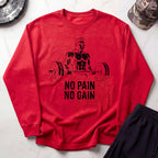 No Pain No Gain Cozy Gym Crewneck Sweatshirt