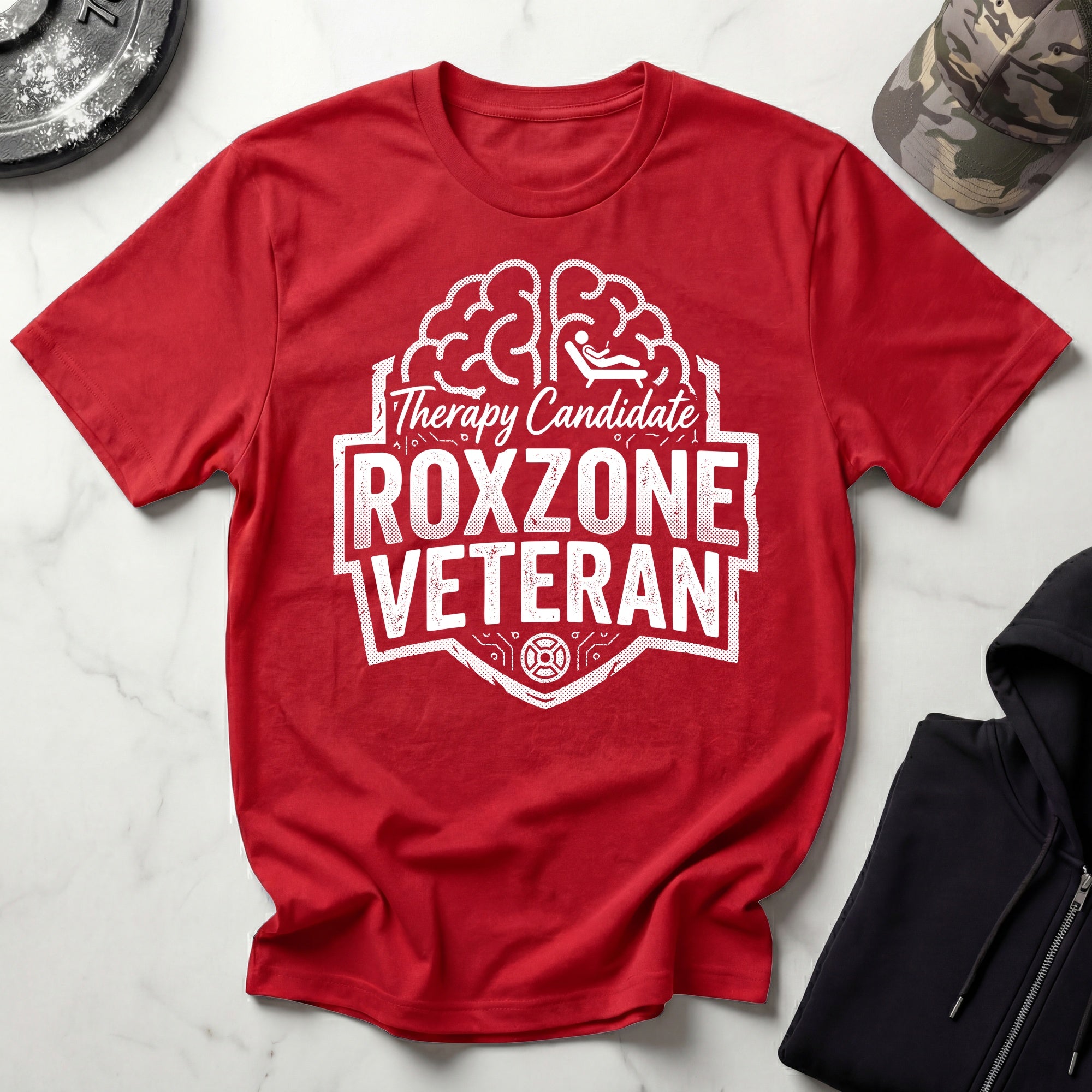 Roxzone Veteran Graphic White Gym T-Shirt