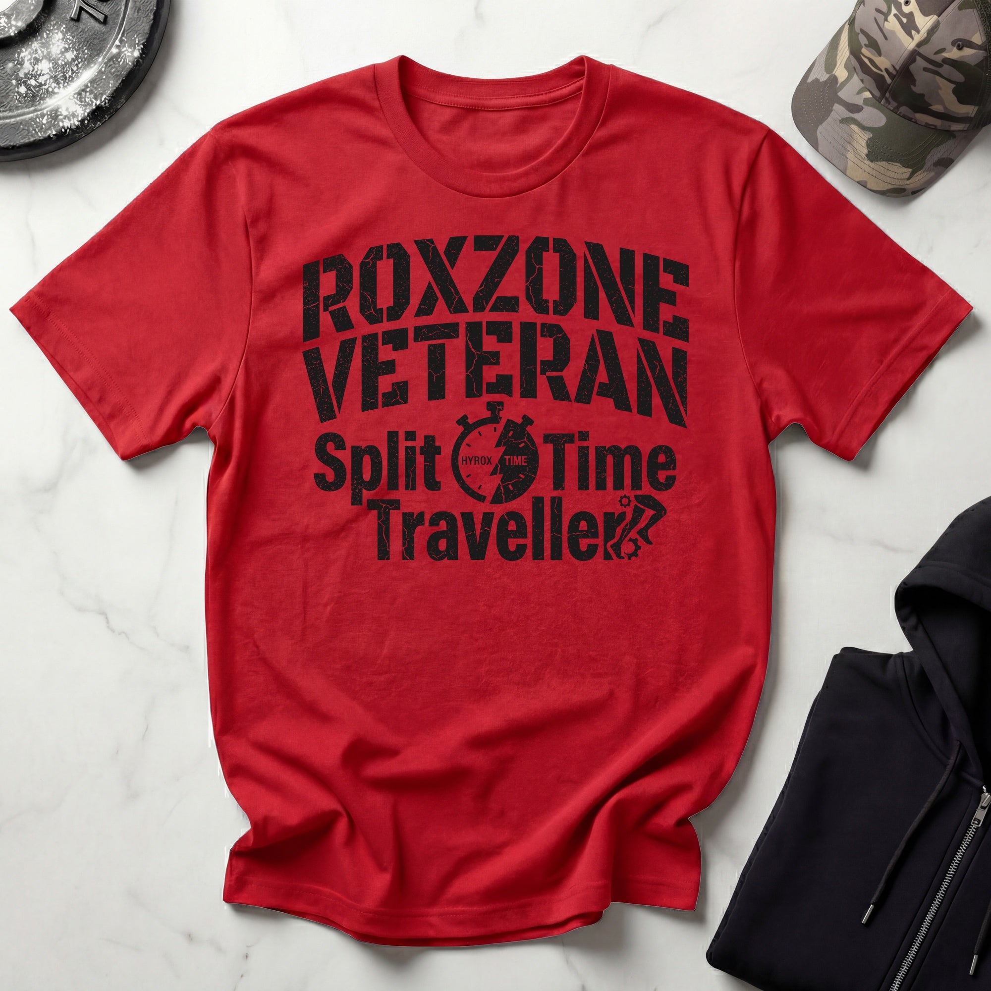 Roxzone Veteran Split Time Traveller Dark Gym T-Shirt