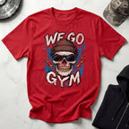 We Go Gym Skull Graphic Vintage Gym T-Shirt