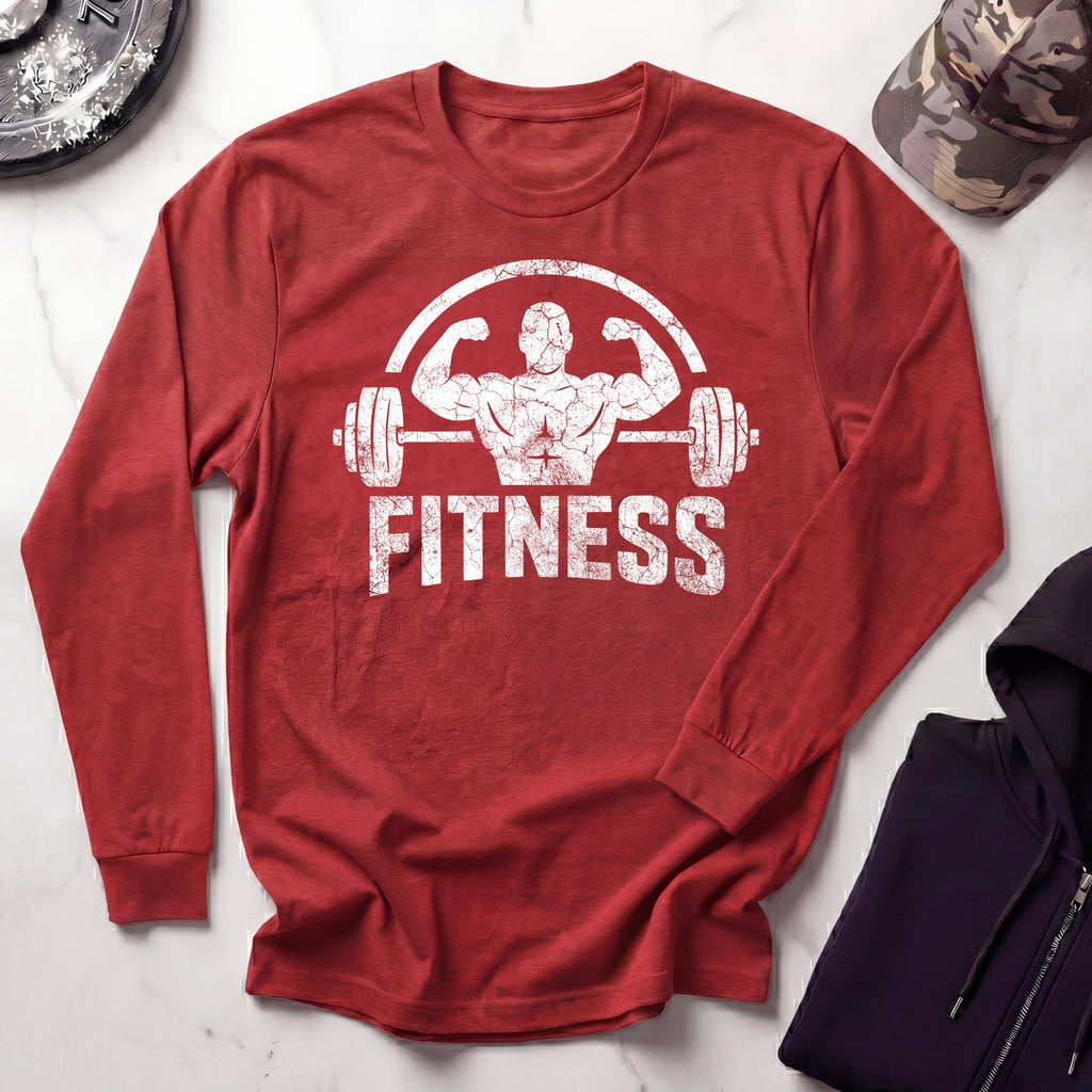 Weightlifting Fitness Vintage Long Sleeve Gym Tee