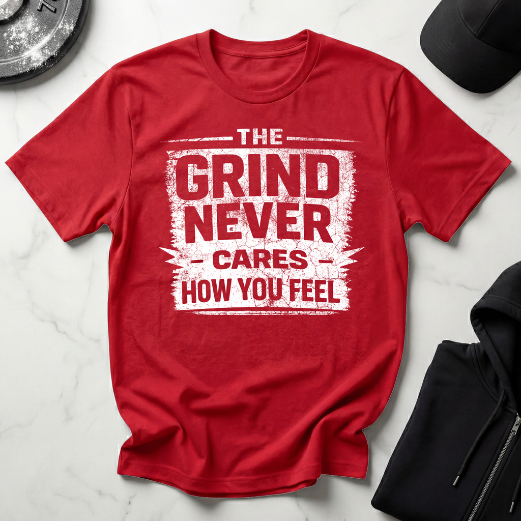 The Grind Never Cares Dark Tee