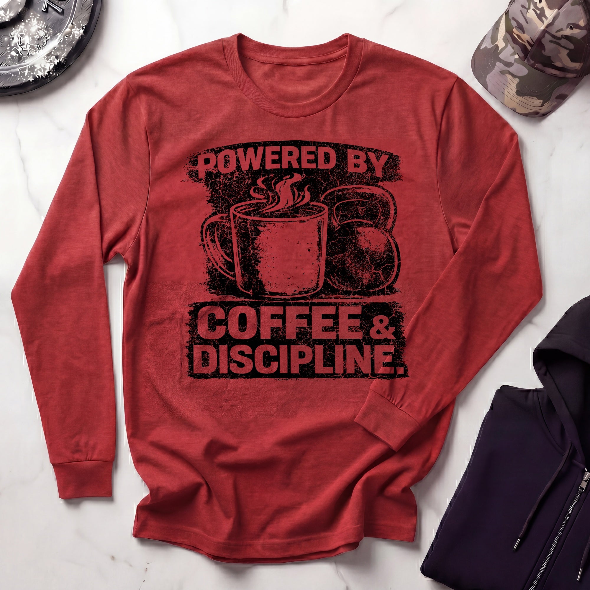 Coffee and Discipline Long Sleeve Gym Tee