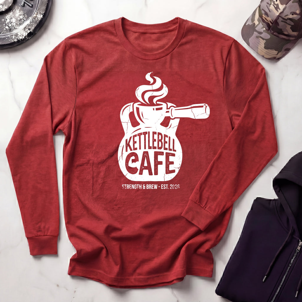Kettlebell Cafe Graphic Long Sleeve Gym Tee
