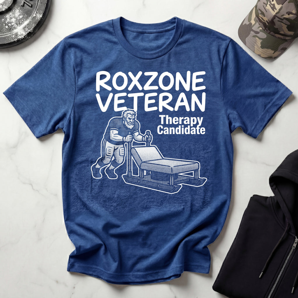 Roxzone Veteran Sled Push White Gym T-Shirt