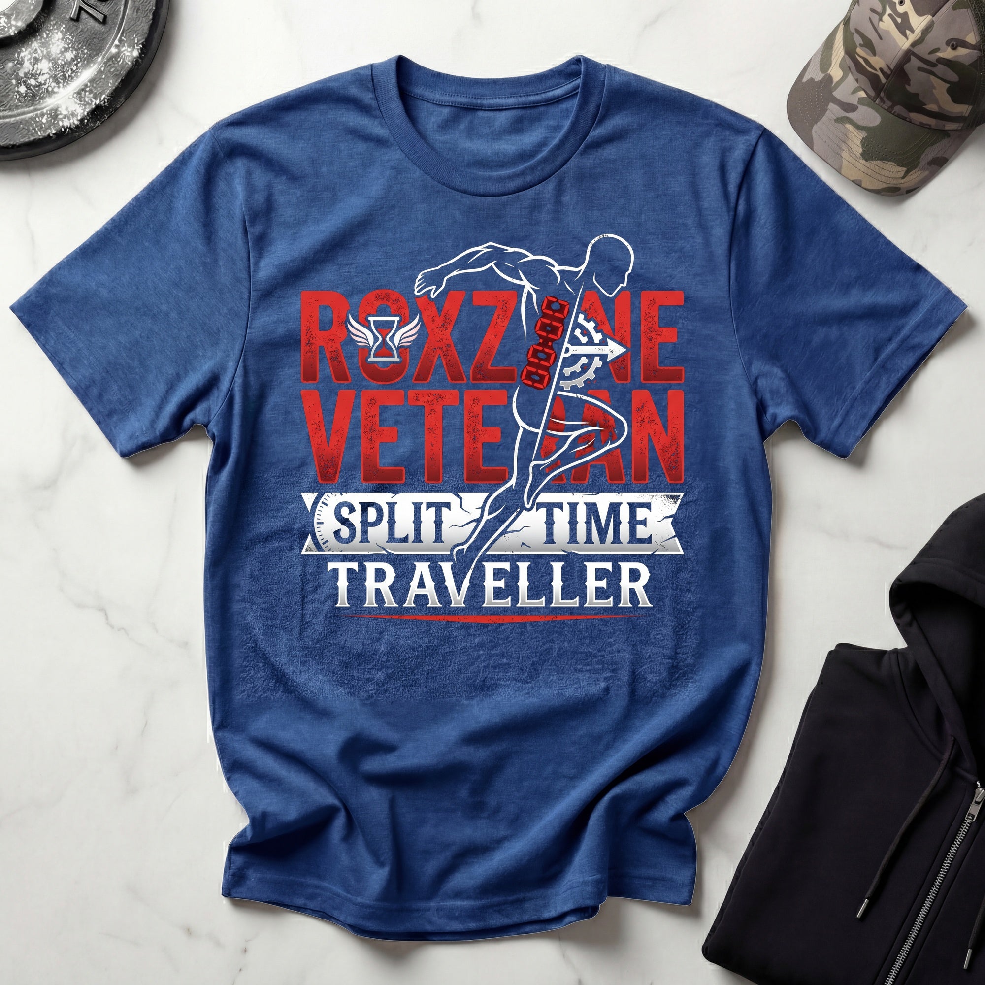 Roxzone Veteran Split Time Traveller Gym T-Shirt