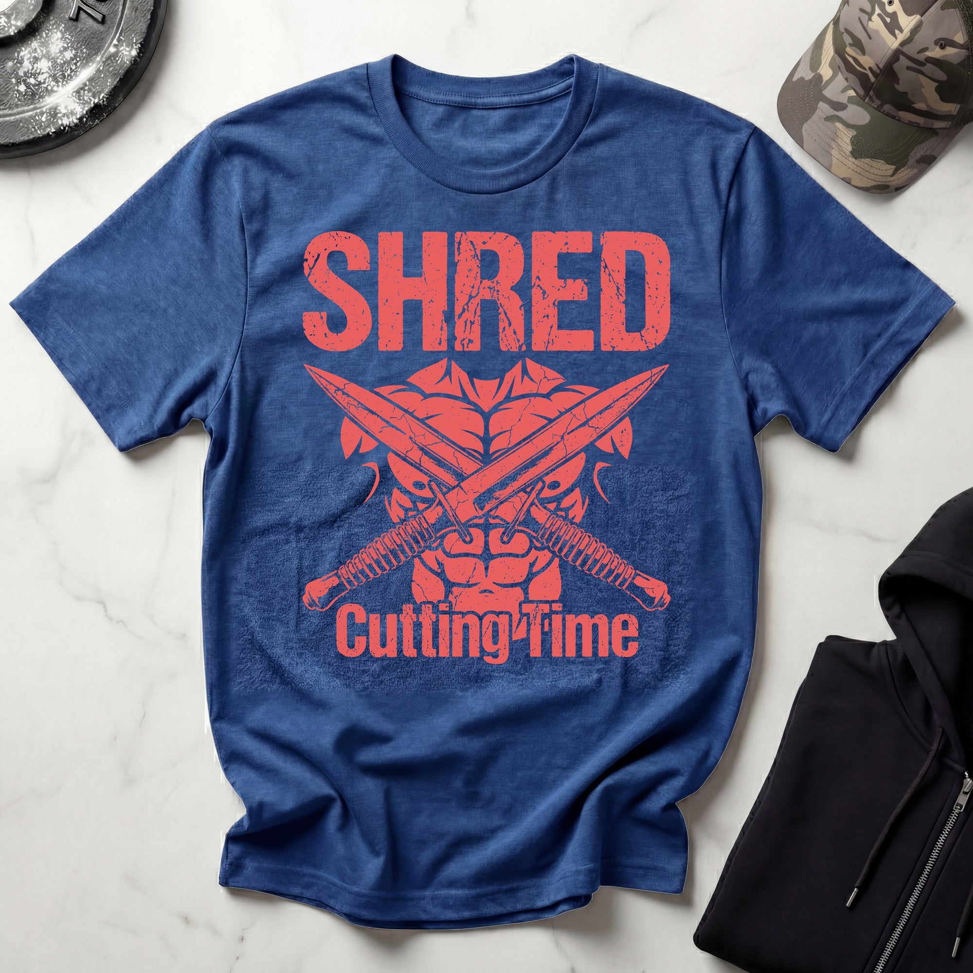 Shred Cutting Time Graphic Vintage Gym T-Shirt