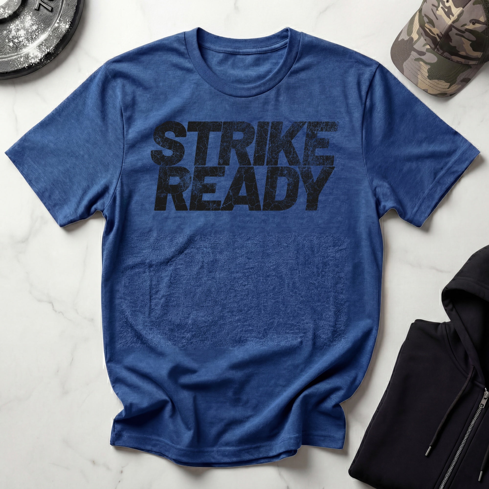 Strike Ready Typographic Vintage Gym T-Shirt