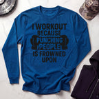 I Work Out Boxing Long Sleeve Gym Tee