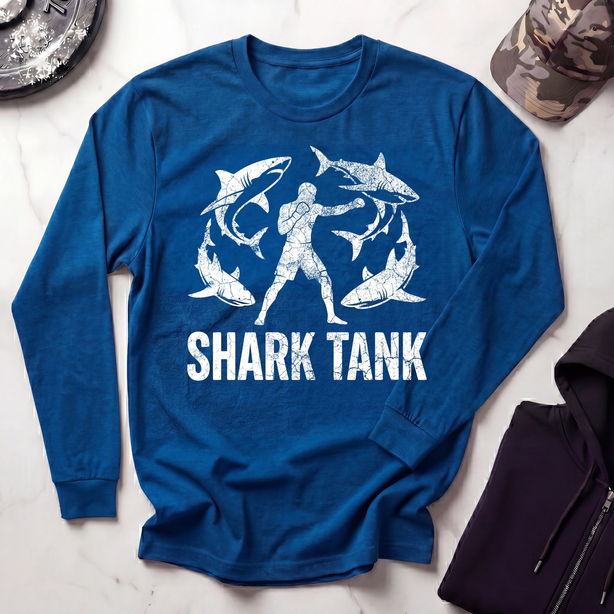 MMA Shark Tank Training Long Sleeve Gym Tee